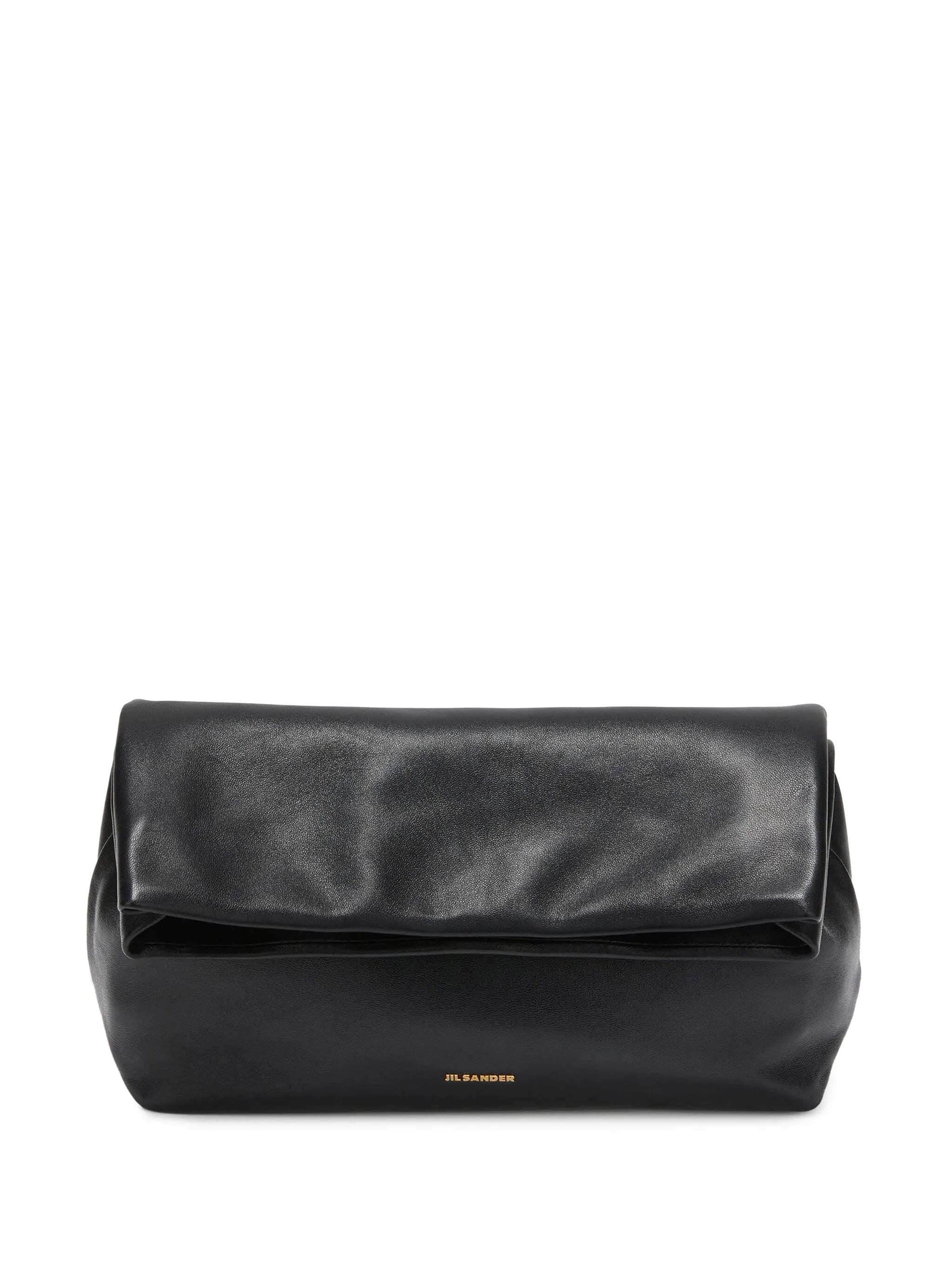 logo-stamp leather clutch bag