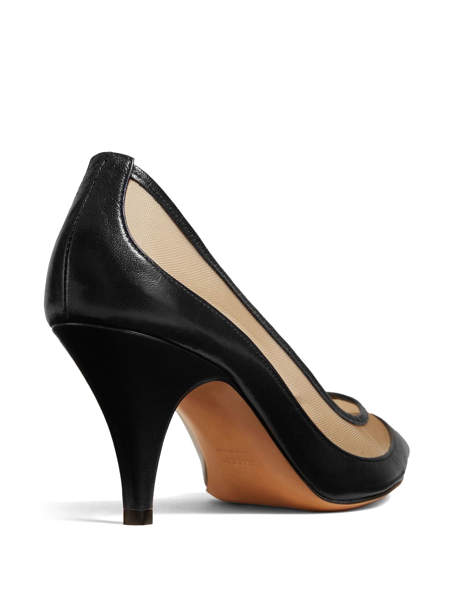 The River 75mm mesh-panel leather pumps