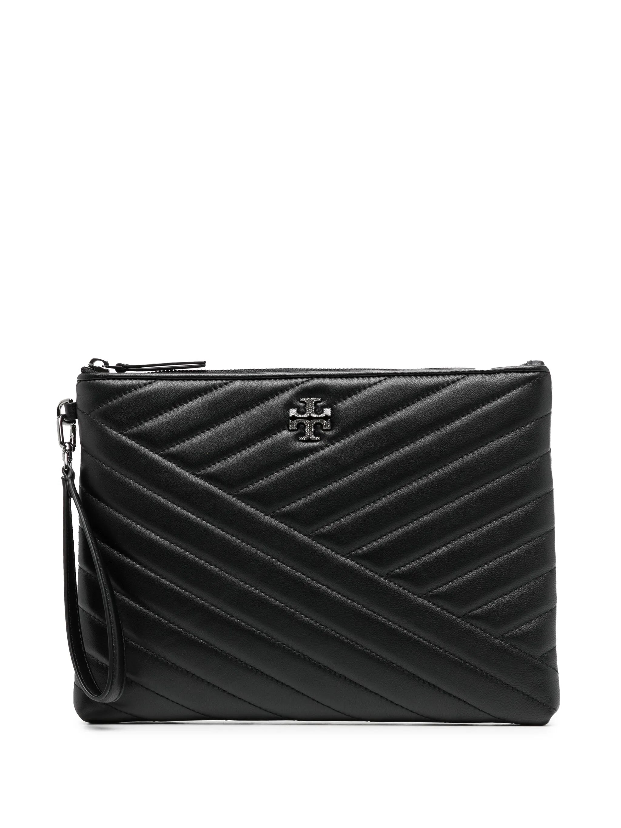 Kira chevron-quilted clutch bag