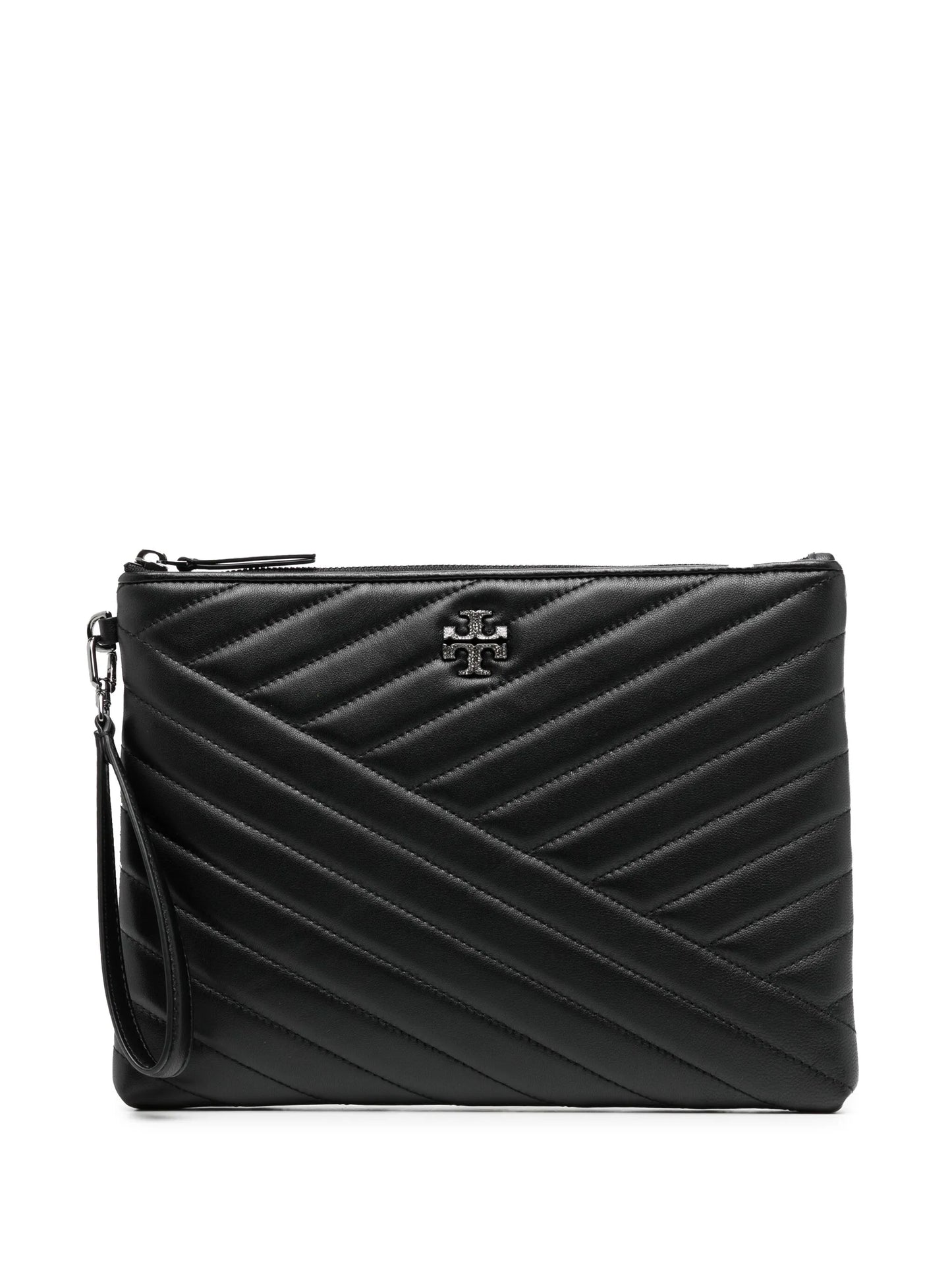 Kira chevron-quilted clutch bag