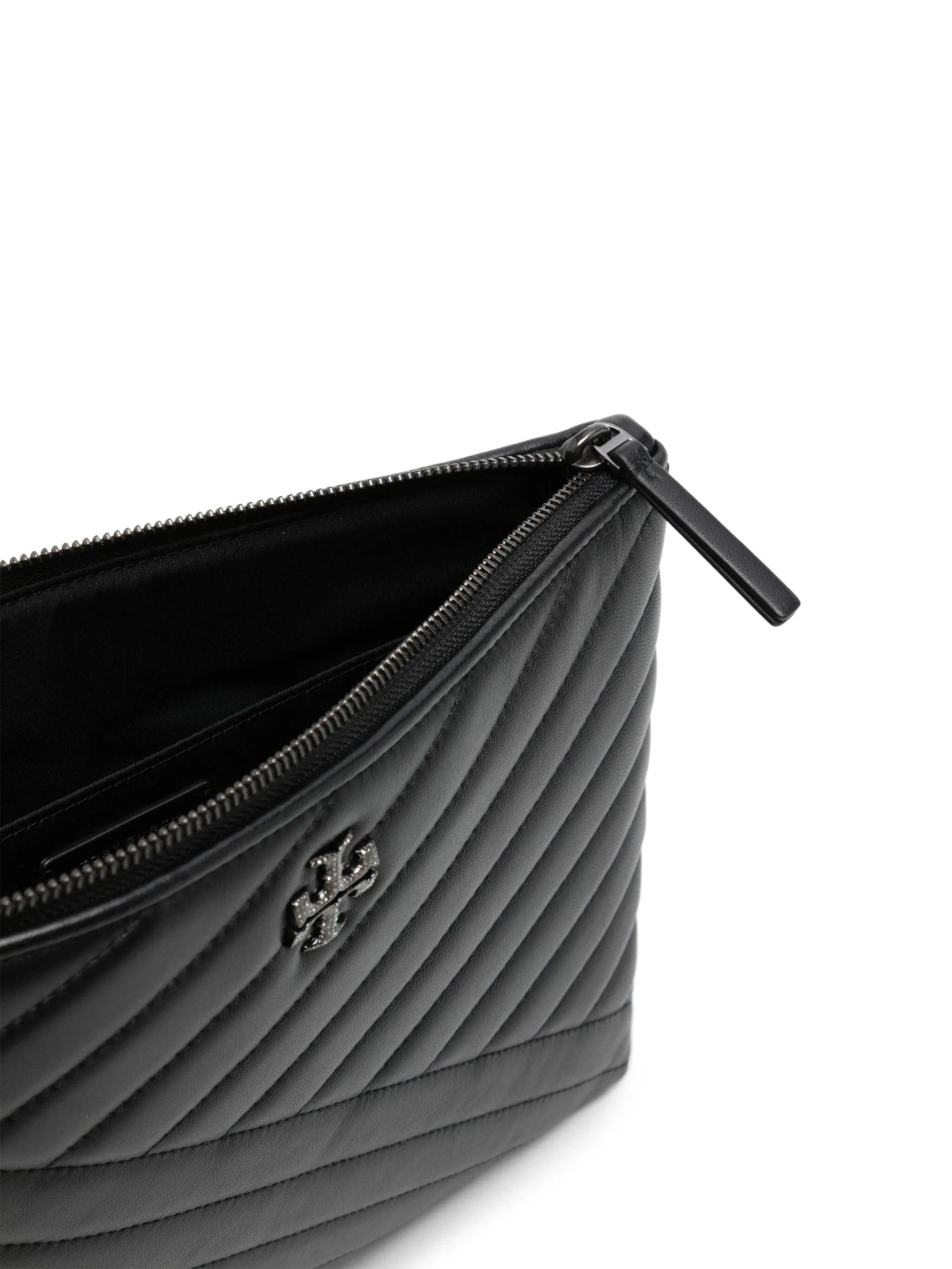 Kira chevron-quilted clutch bag