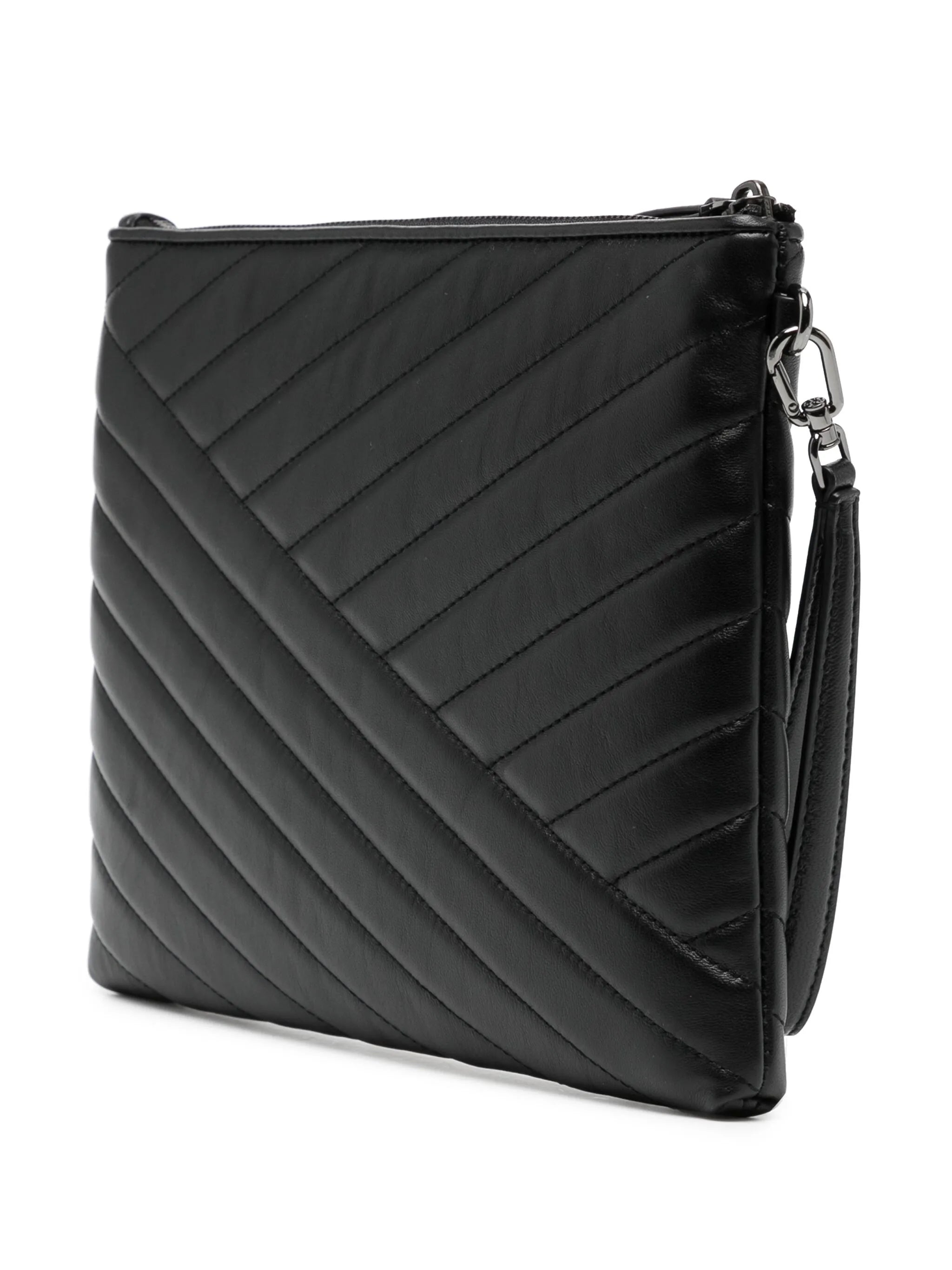 Kira chevron-quilted clutch bag