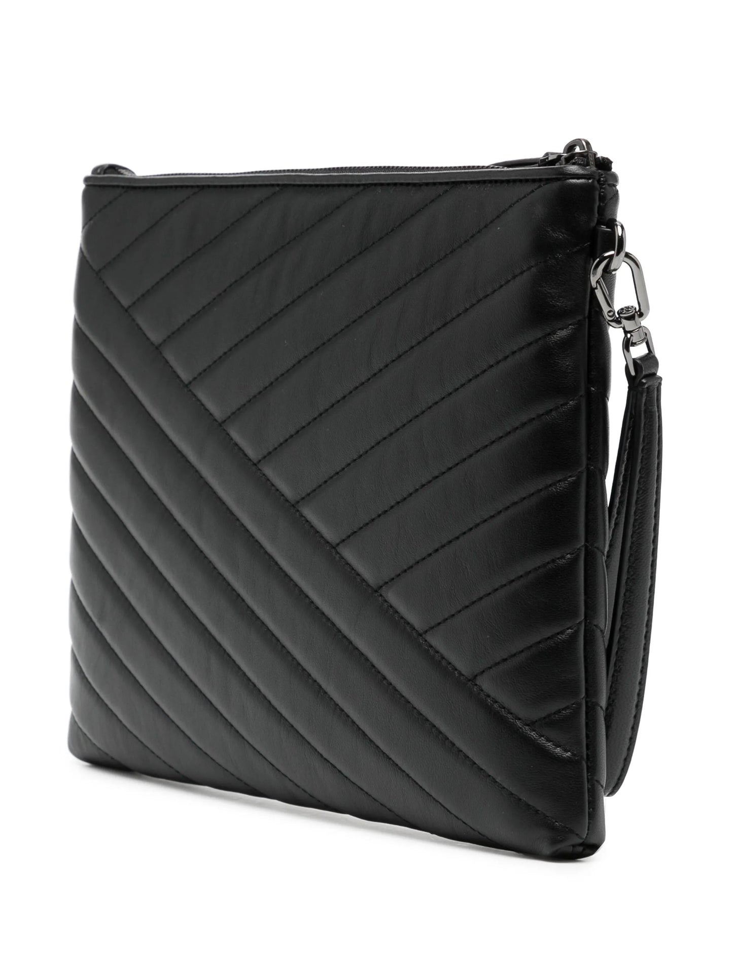 Kira chevron-quilted clutch bag