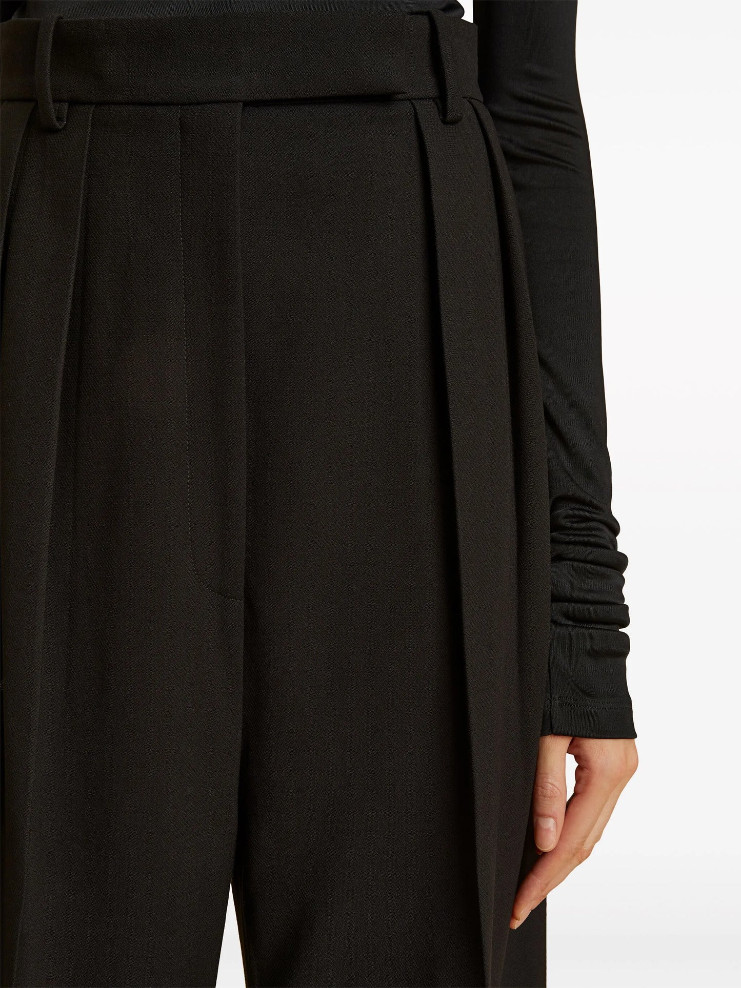 Cessie pleated high-waisted trousers