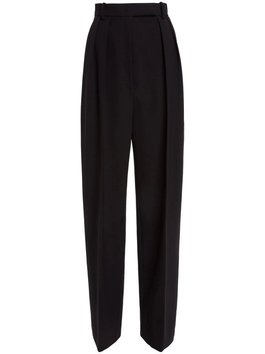 Cessie pleated high-waisted trousers