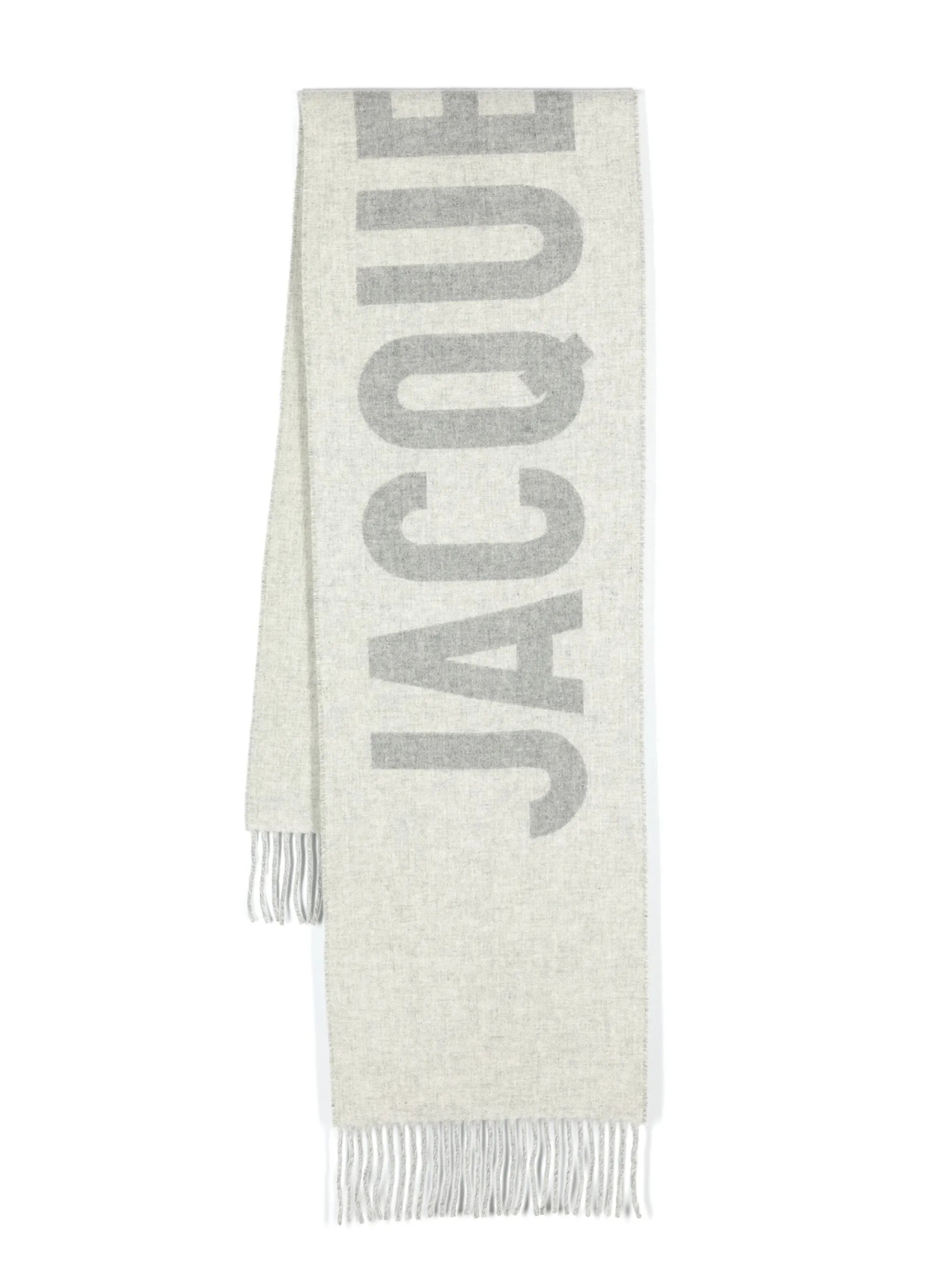 logo fringed scarf