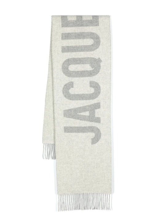 logo fringed scarf