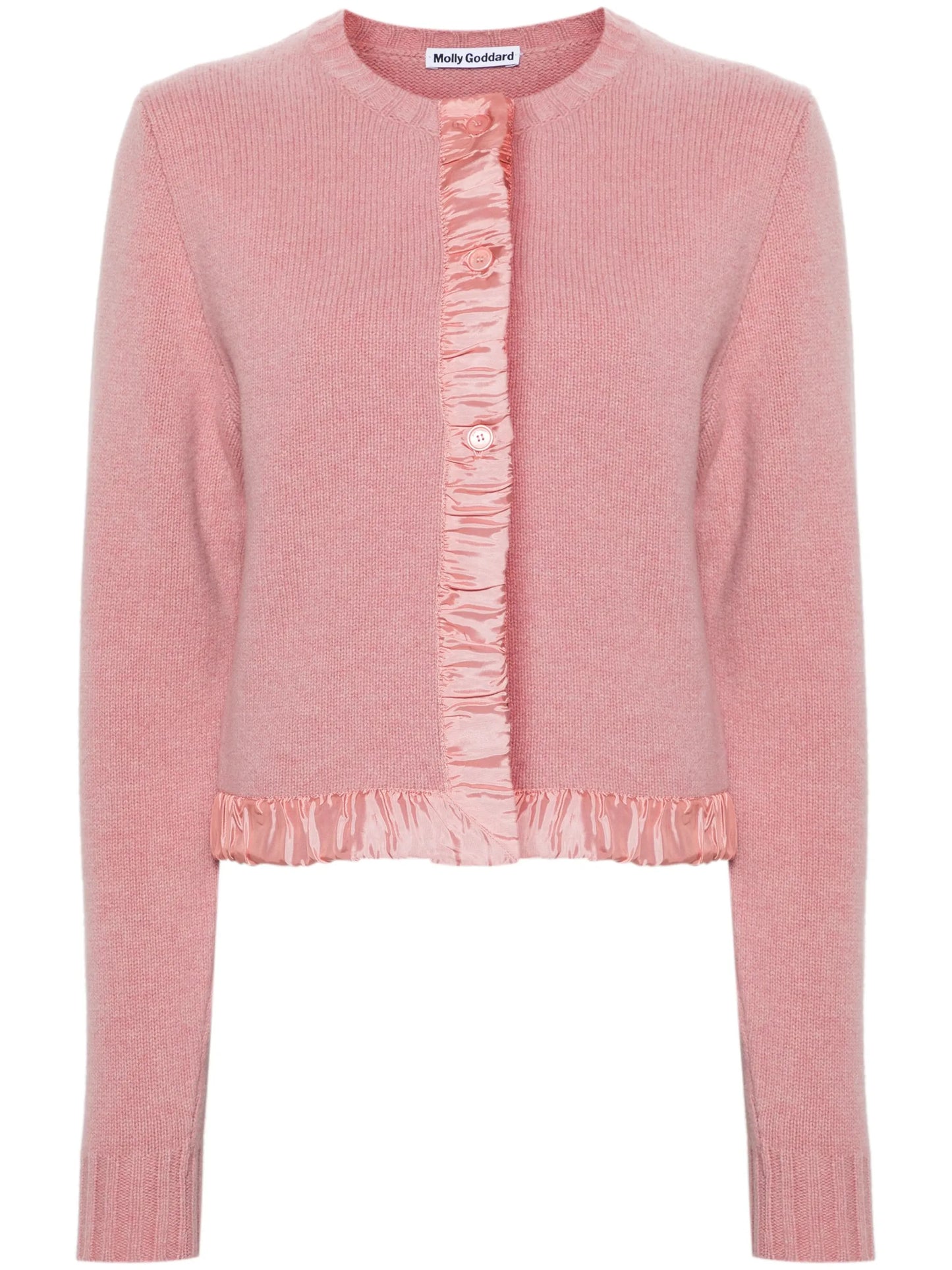 Anya satin-trim wool cardigan