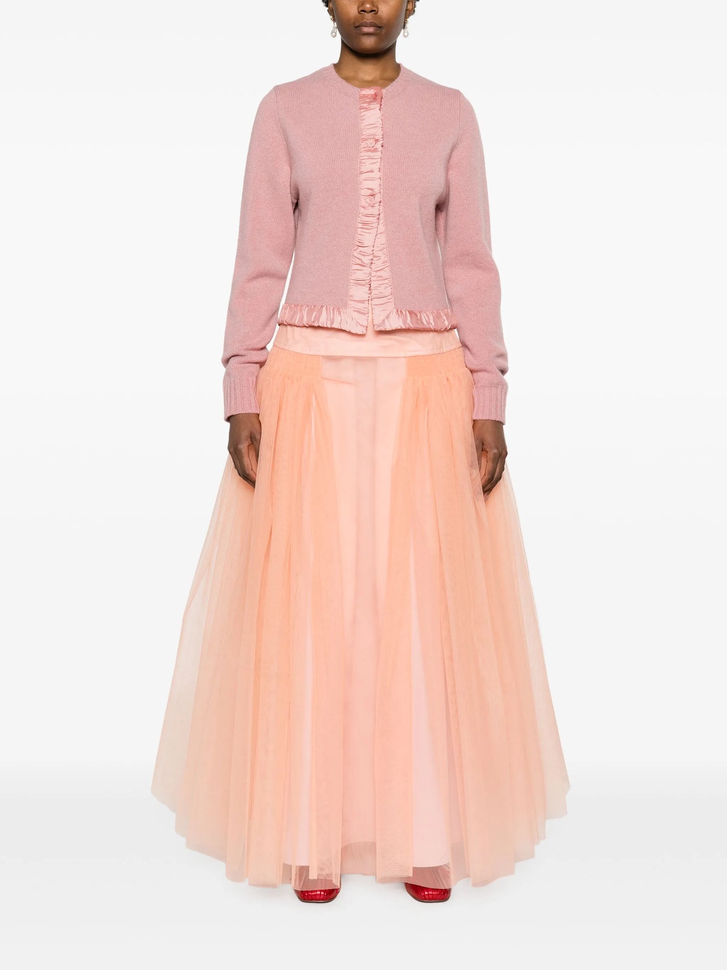 Anya satin-trim wool cardigan