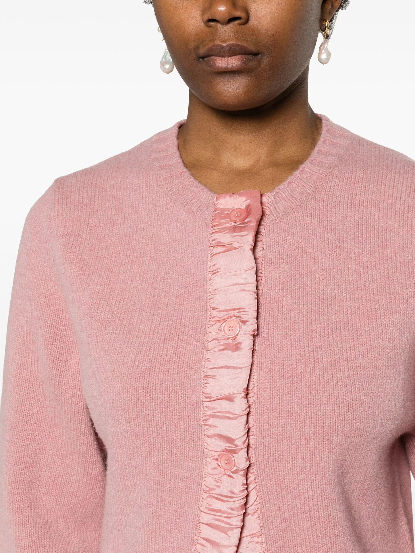 Anya satin-trim wool cardigan