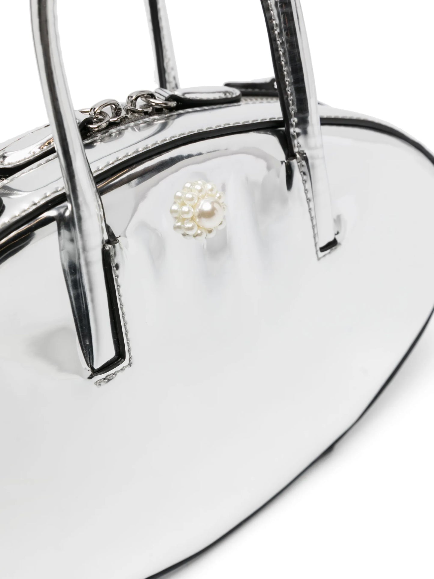 Egg mirrored-leather tote bag