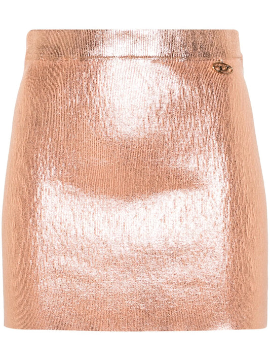 BR-M-Onerva foiled mini skirt