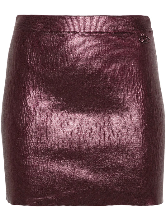 BR-M-Onerva foiled mini skirt