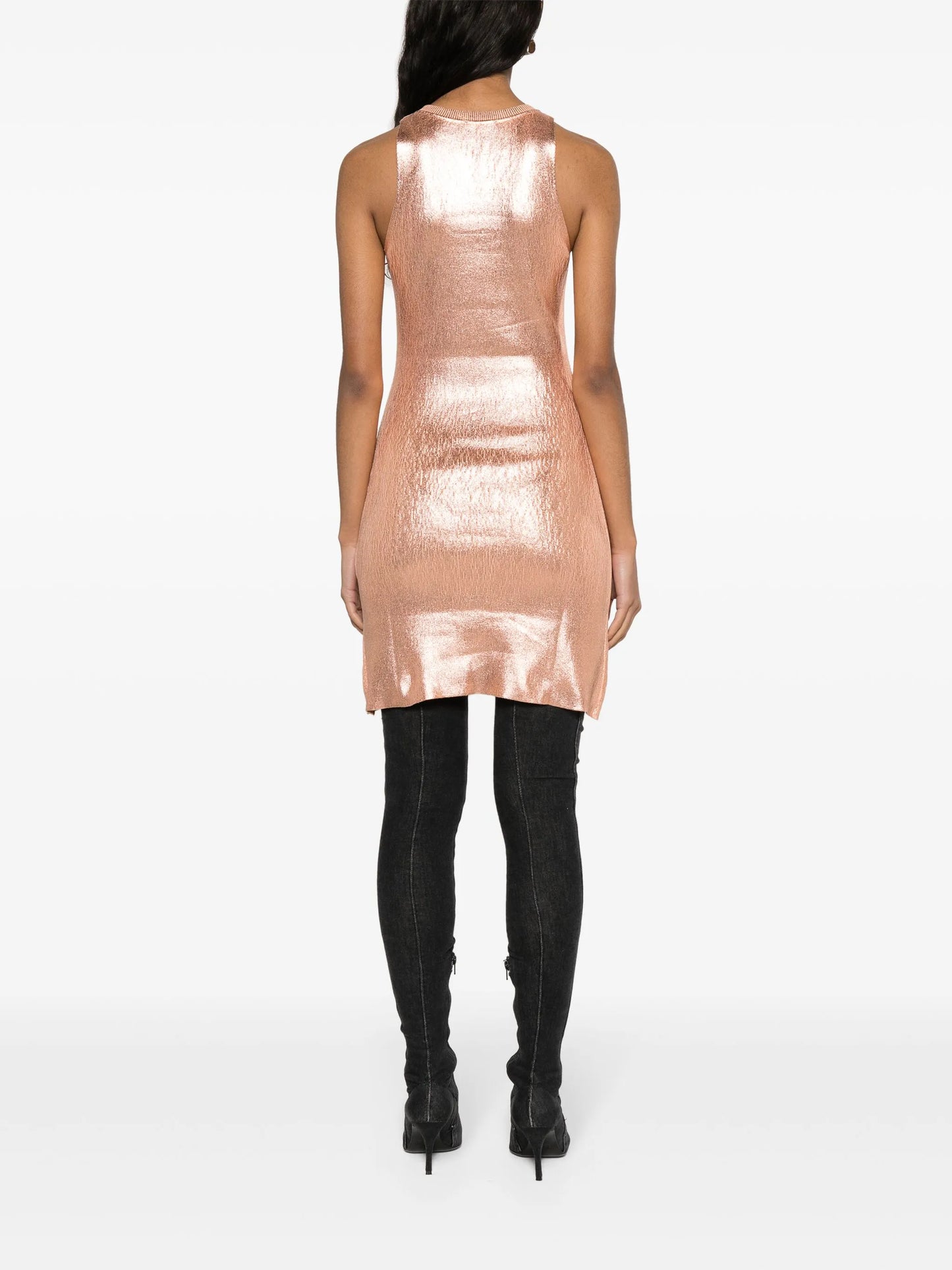 Oval D-plaque knitted minidress