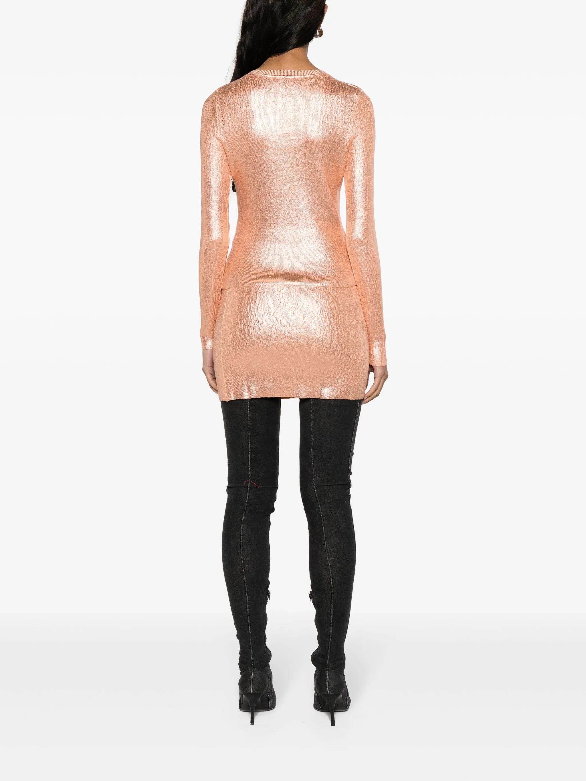 metallic logo-appliqué jumper