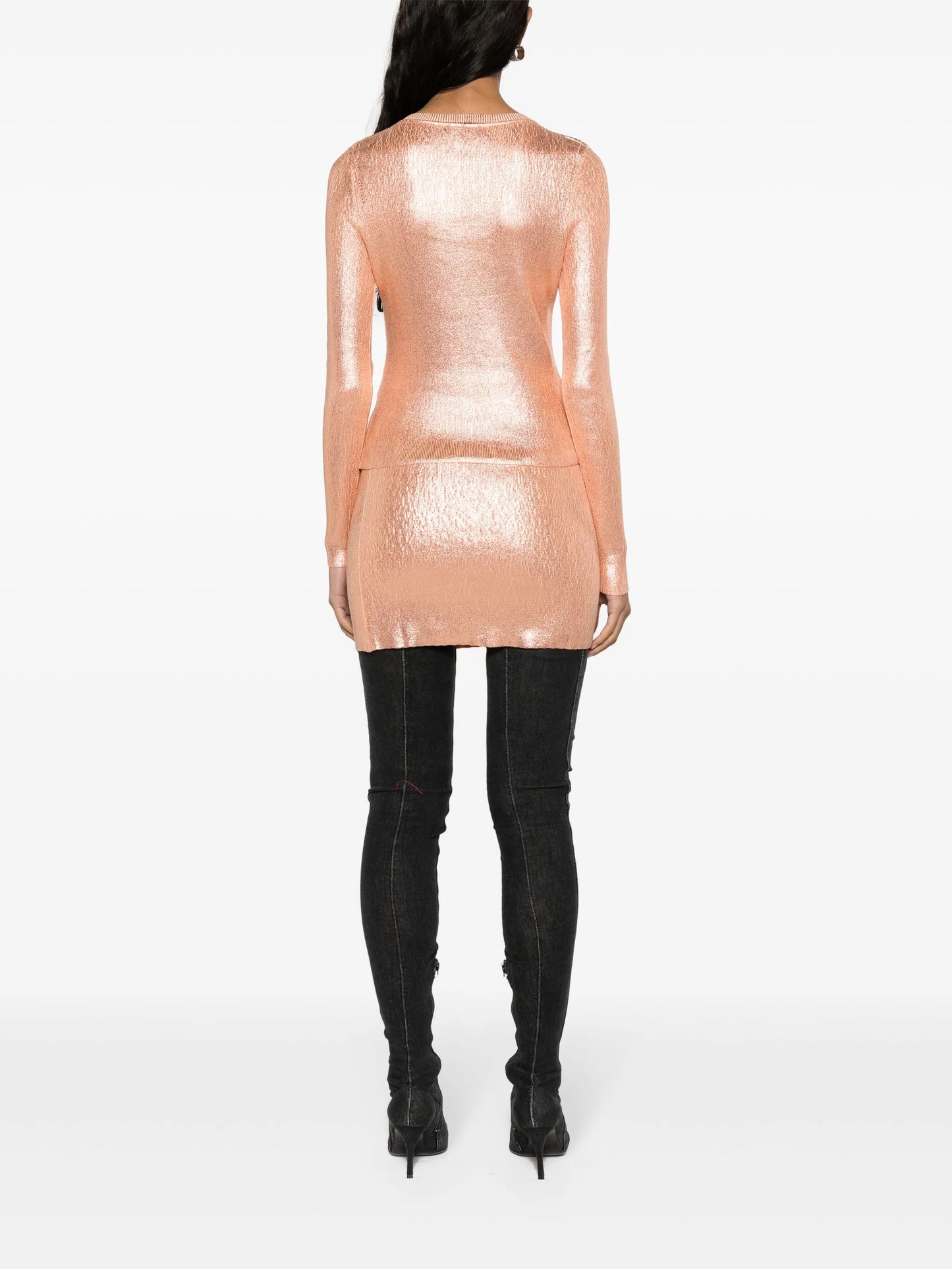metallic logo-appliqué jumper
