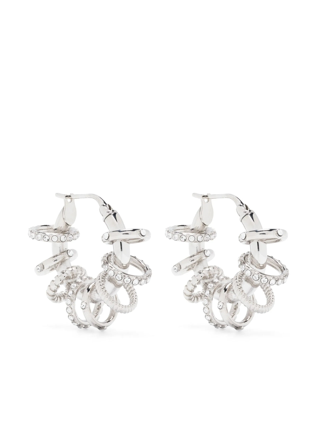multiple-rings small hoop earrings