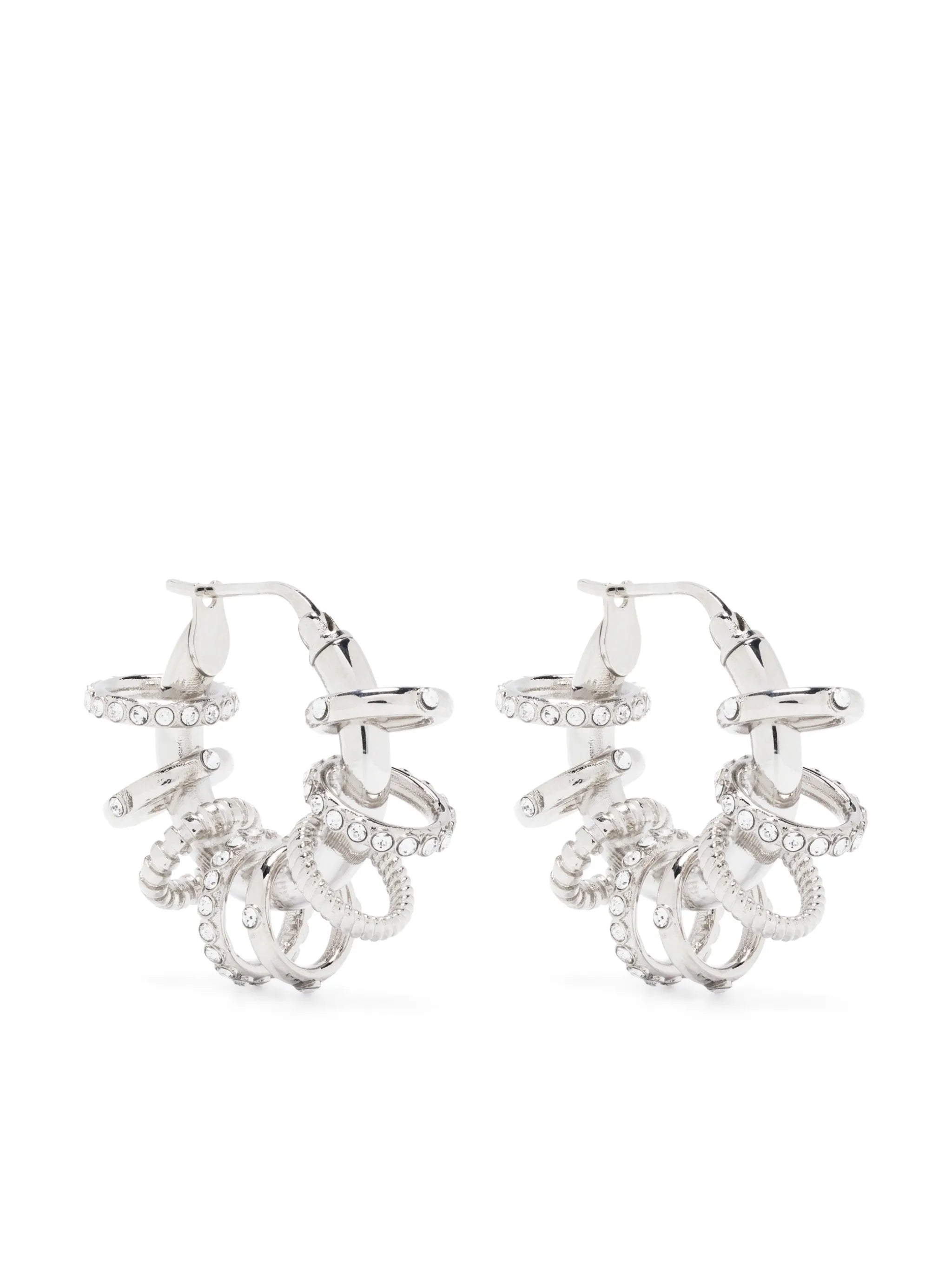 multiple-rings small hoop earrings