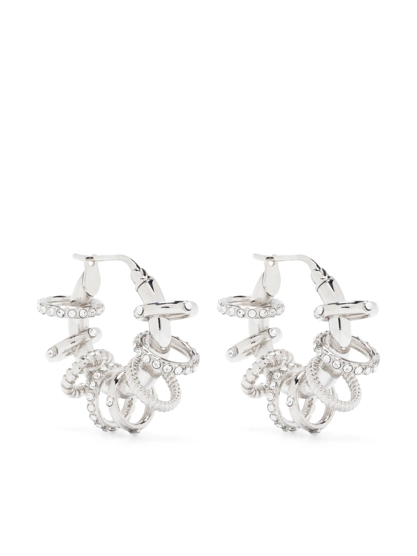multiple-rings small hoop earrings