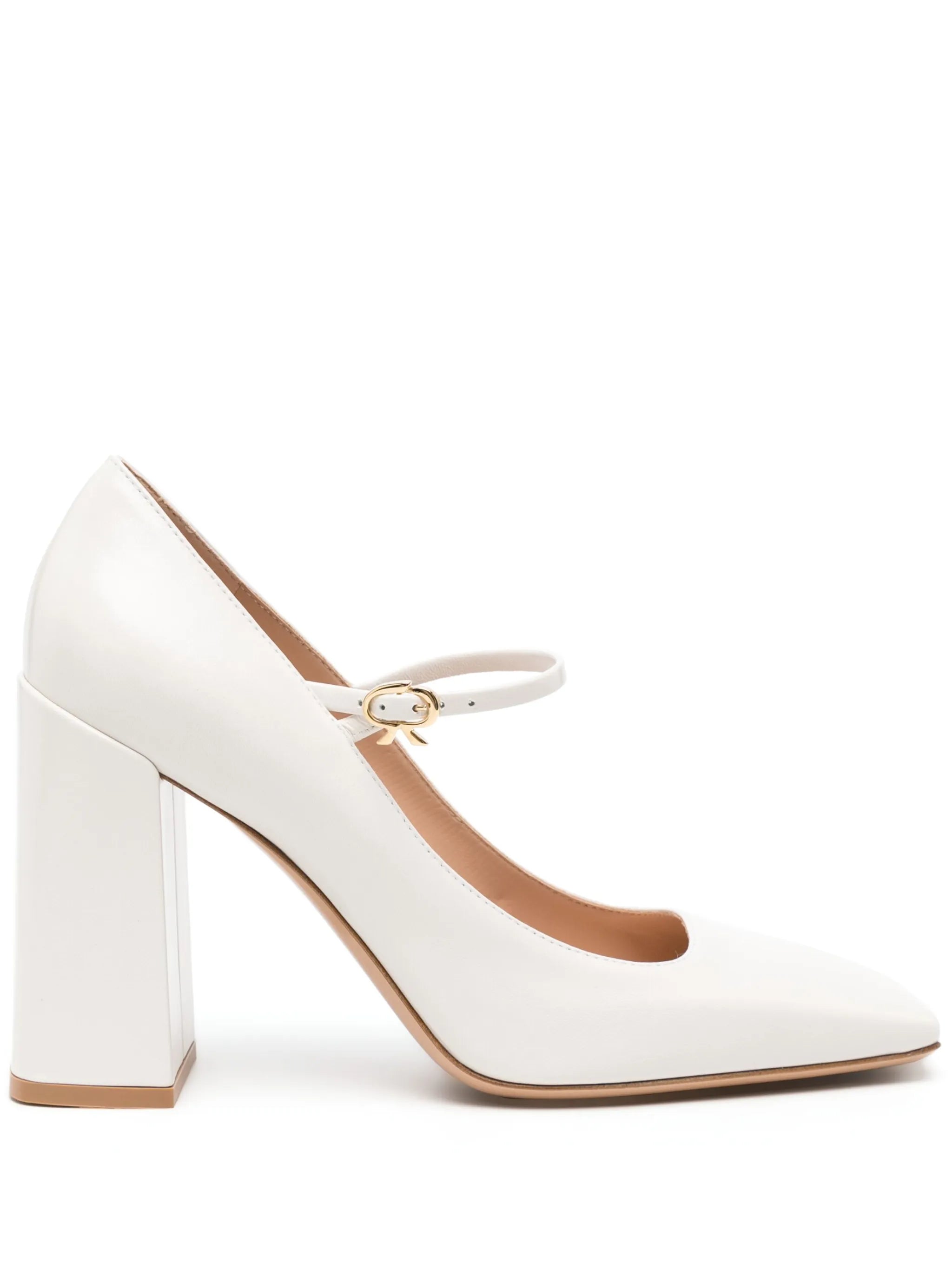 Ribbon 95mm leather Mary Jane pumps