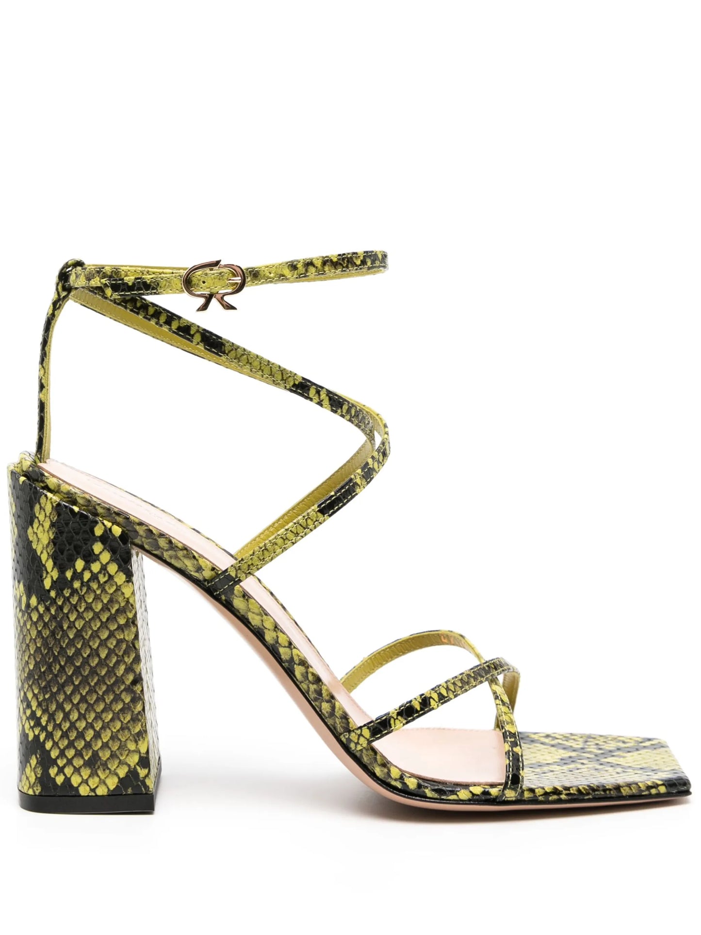 95mm snakeskin-effect strappy sandals