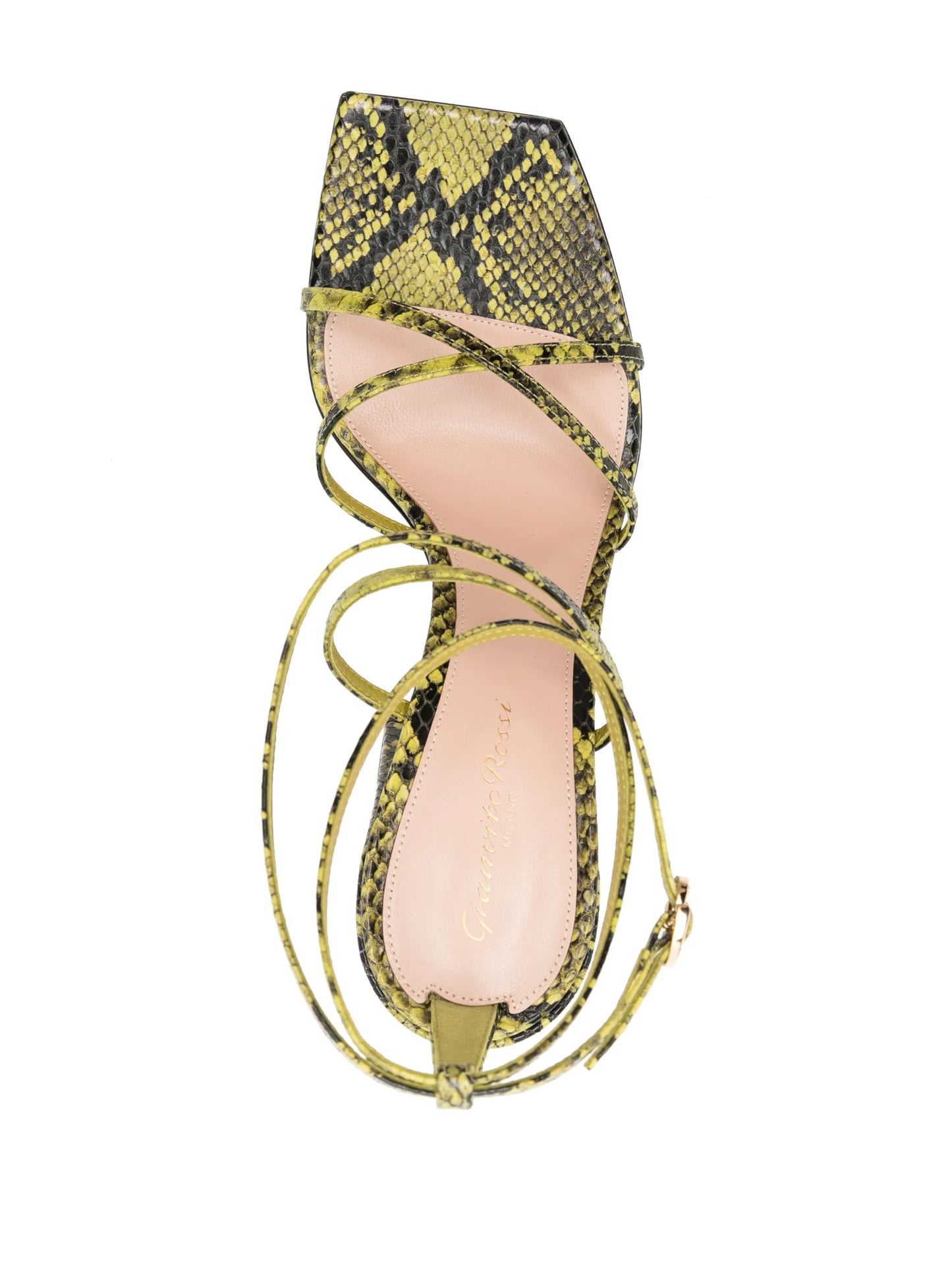 95mm snakeskin-effect strappy sandals