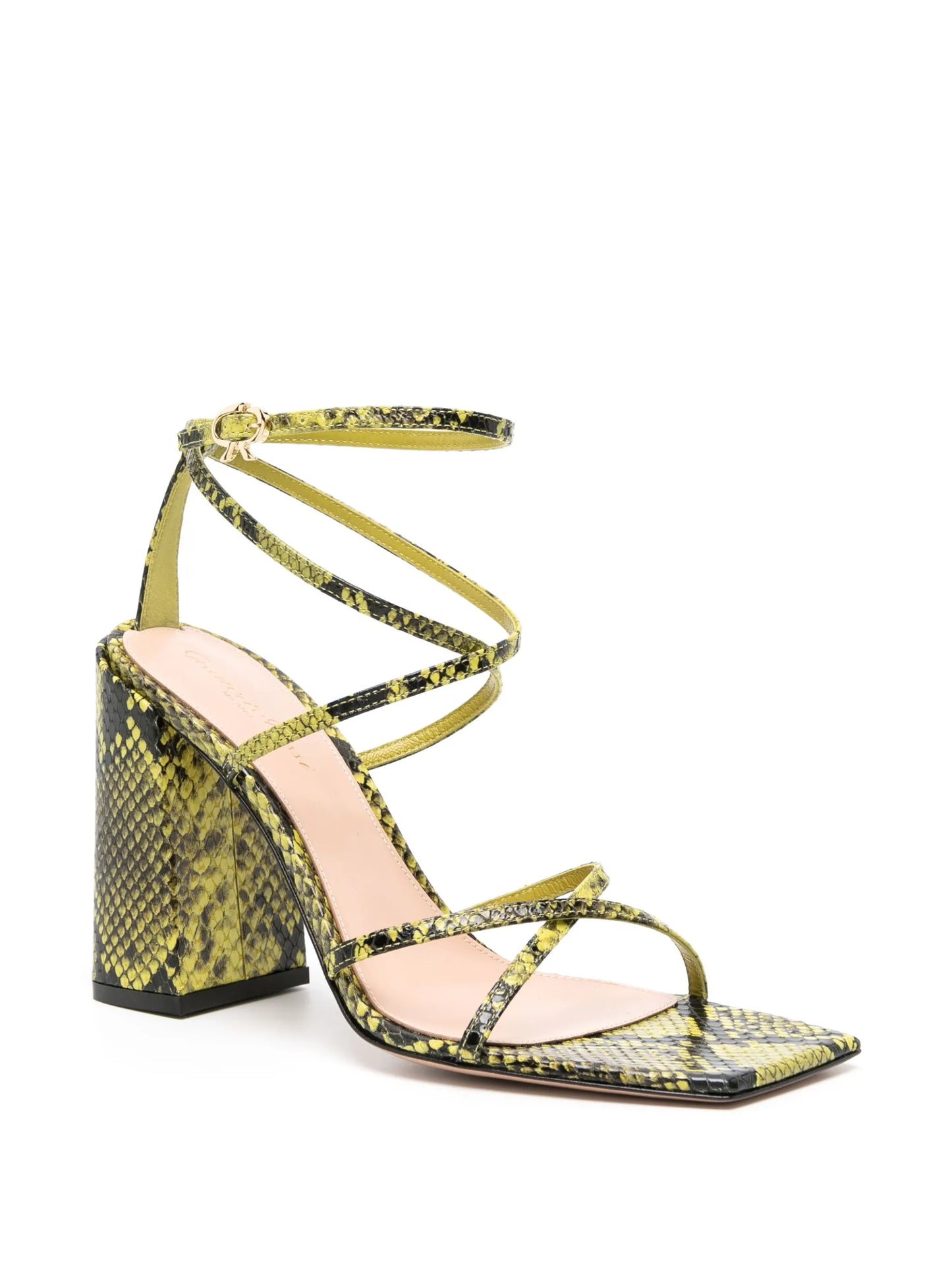 95mm snakeskin-effect strappy sandals