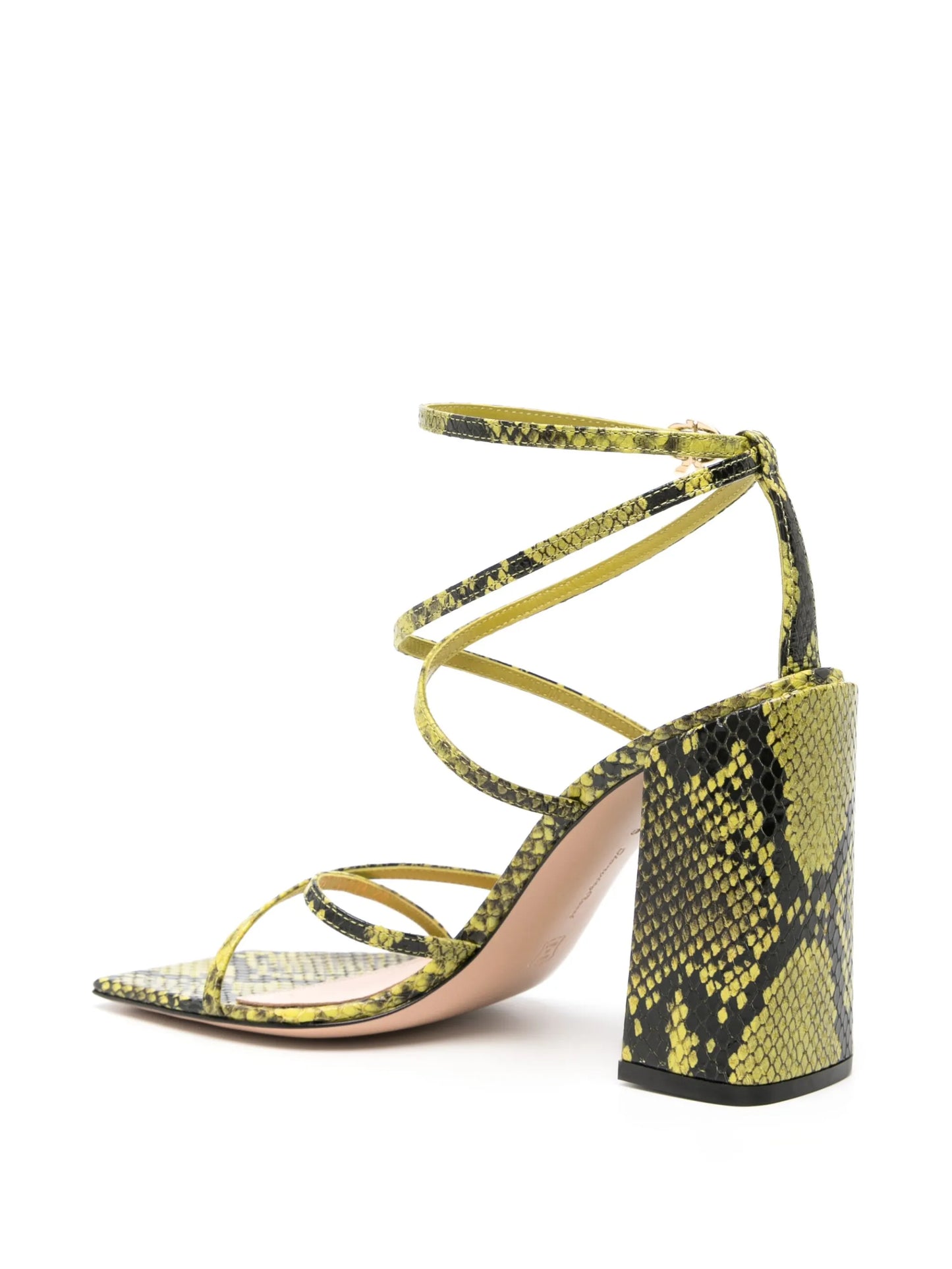 95mm snakeskin-effect strappy sandals