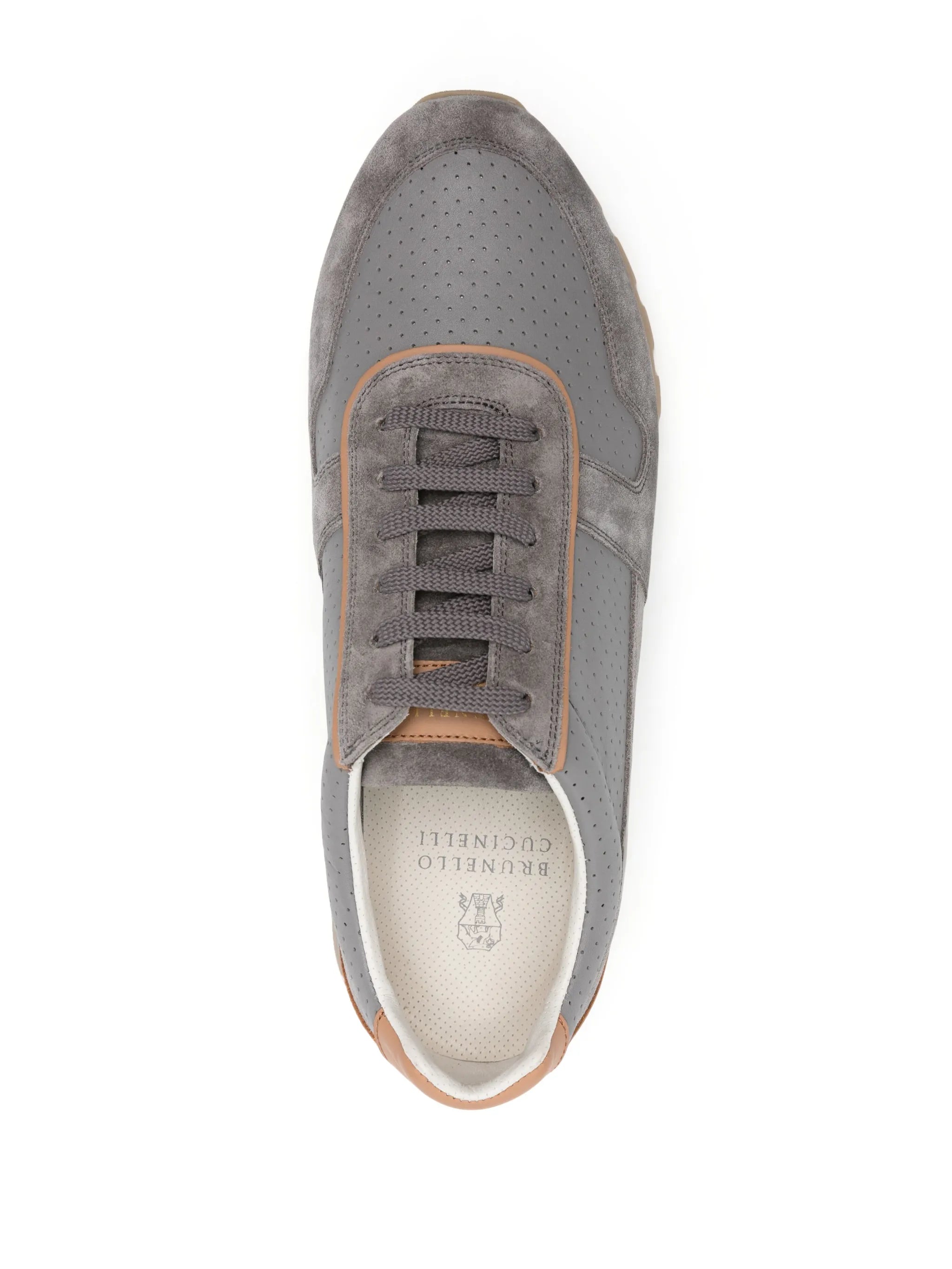 perforated suede sneakers