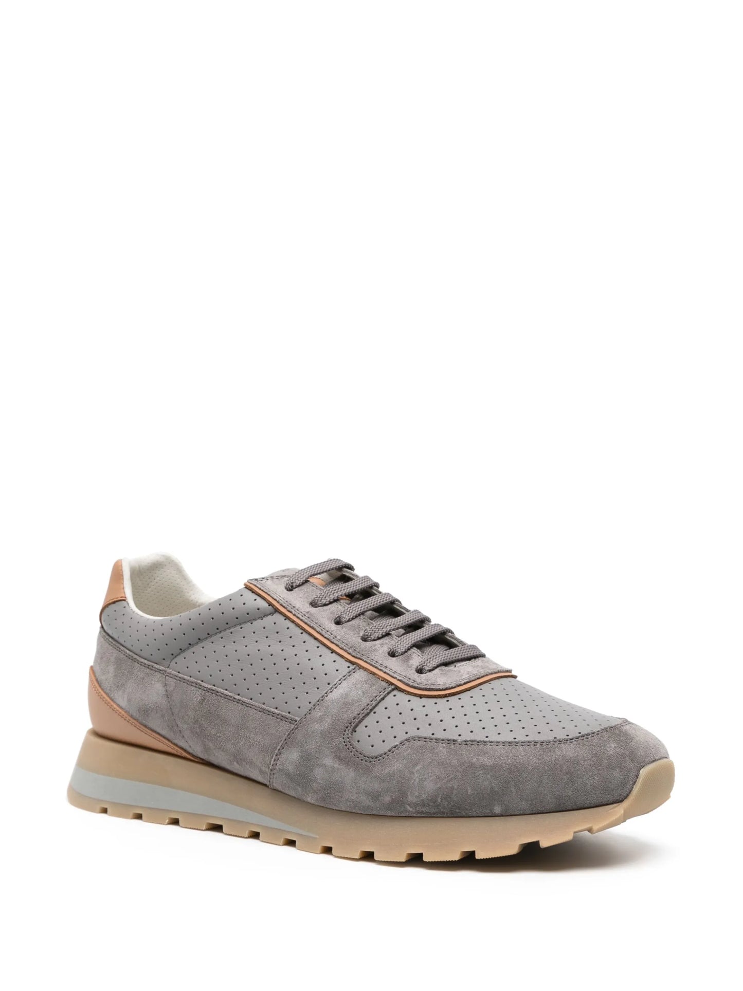 perforated suede sneakers