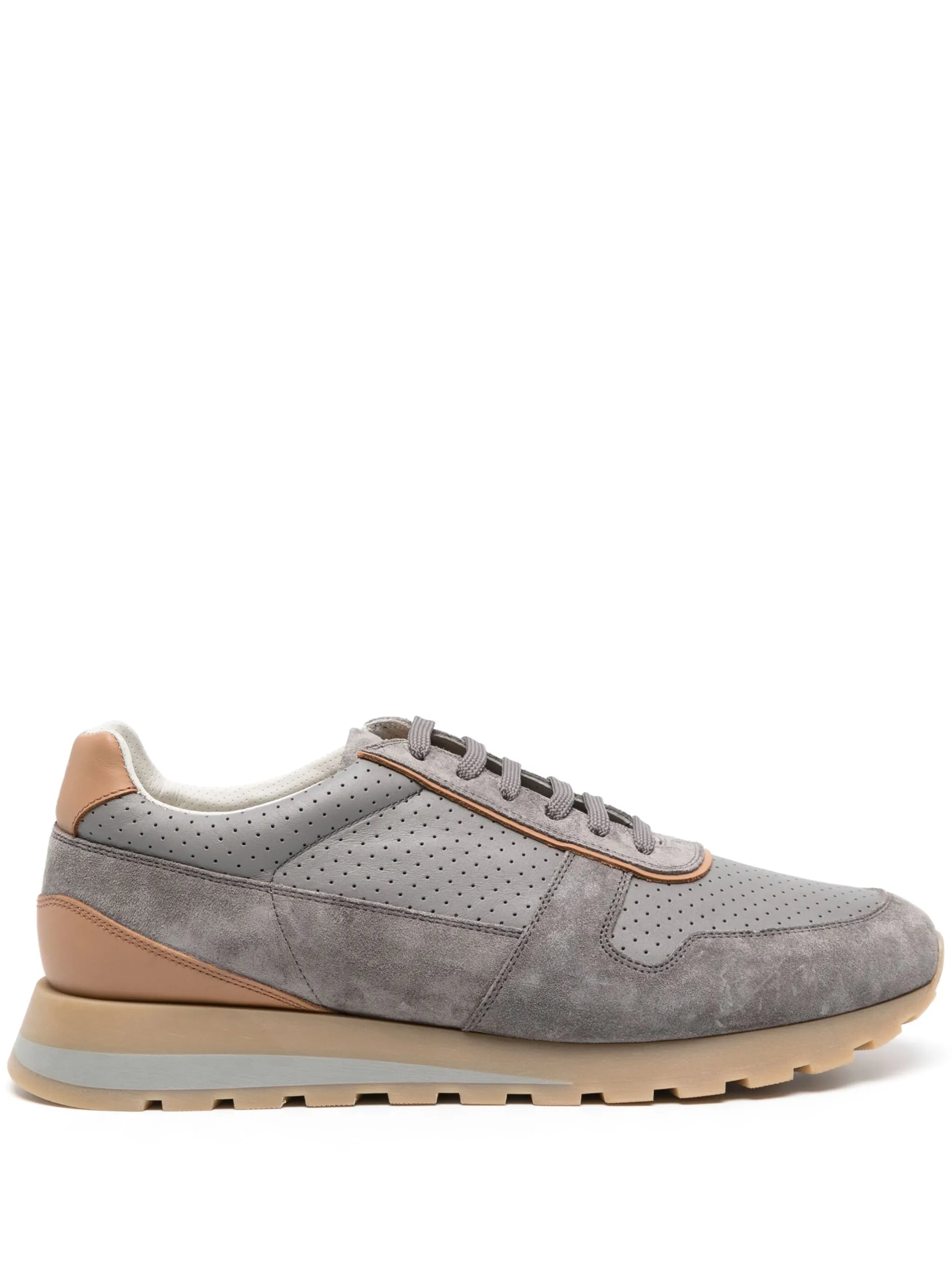 perforated suede sneakers
