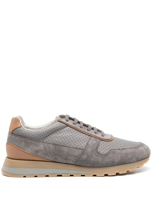 perforated suede sneakers