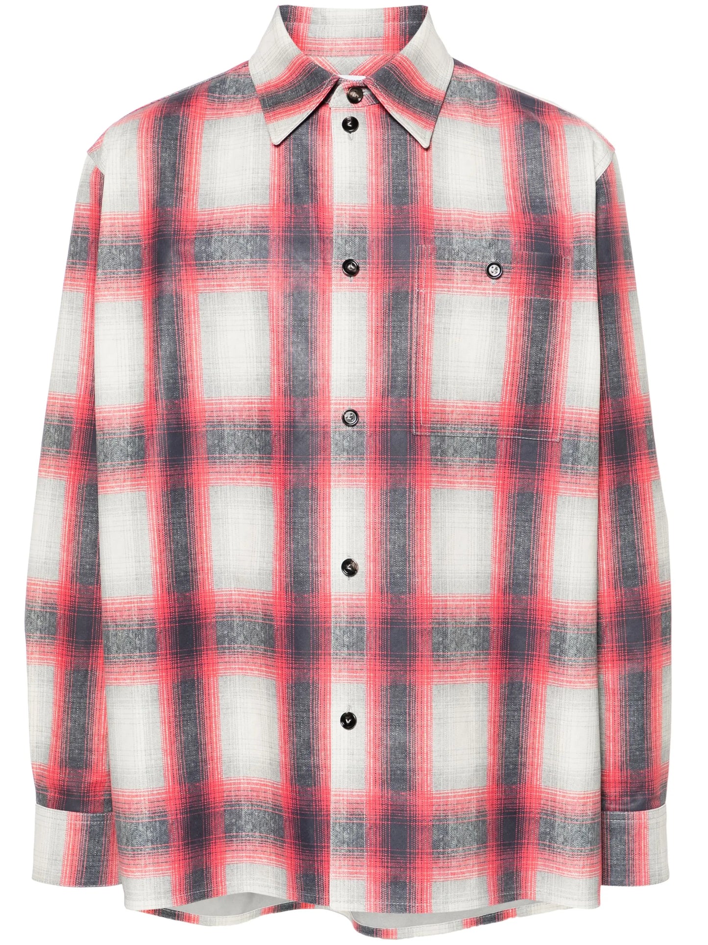 plaid-check nubuck shirt