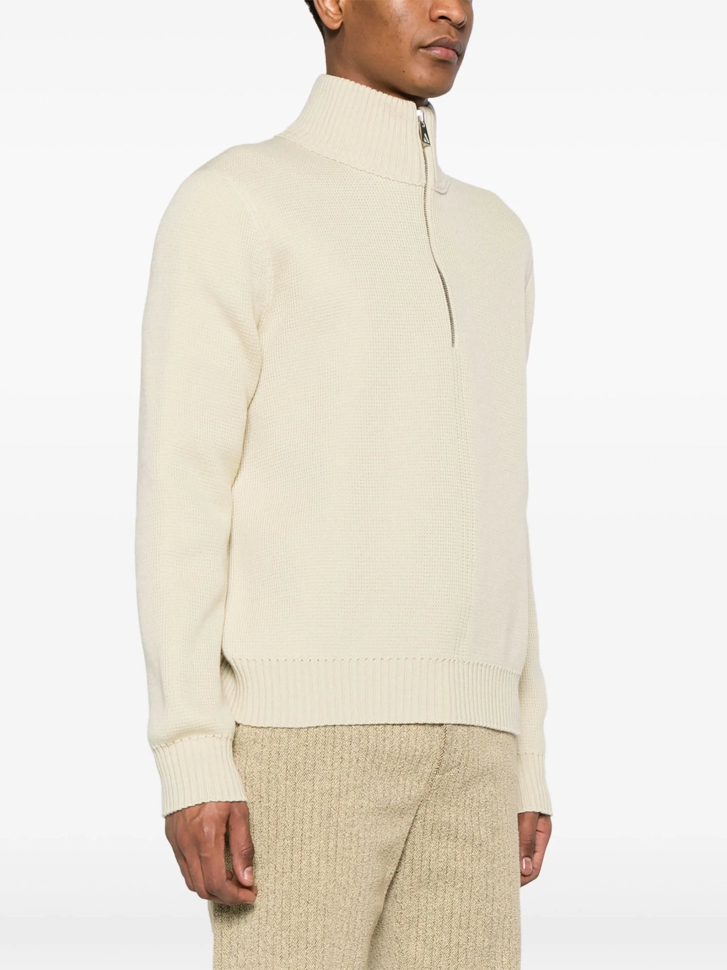 half-zip wool jumper