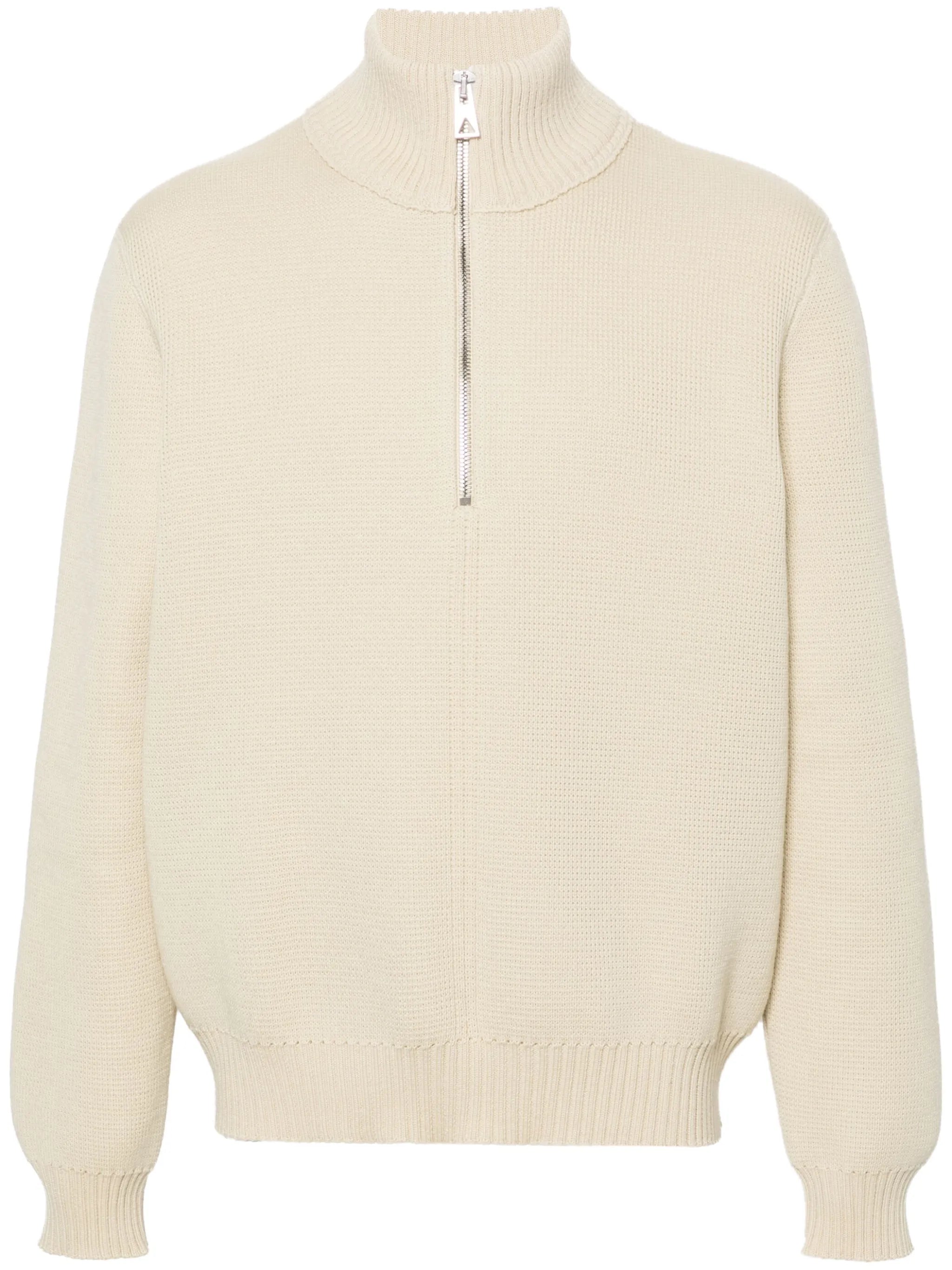 half-zip wool jumper