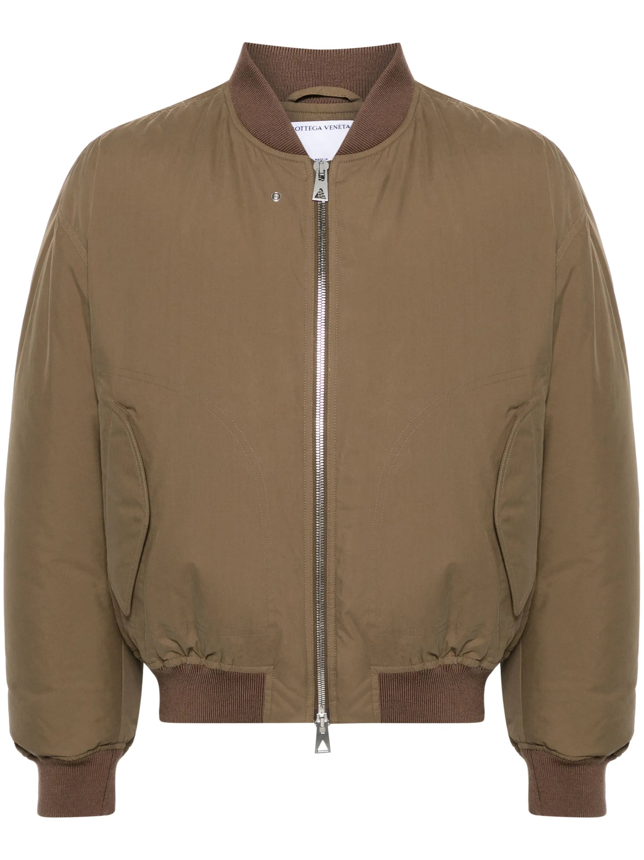 zip-up cotton bomber jacket