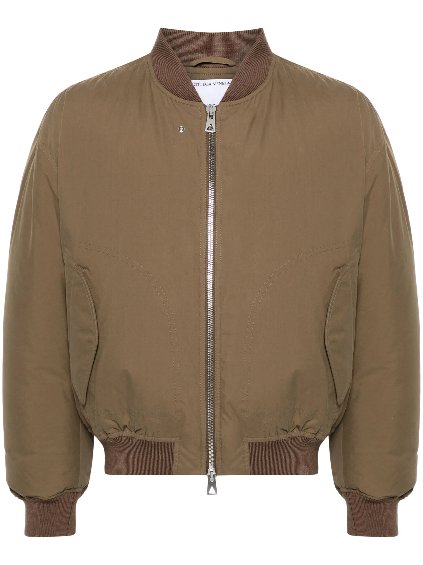 zip-up cotton bomber jacket
