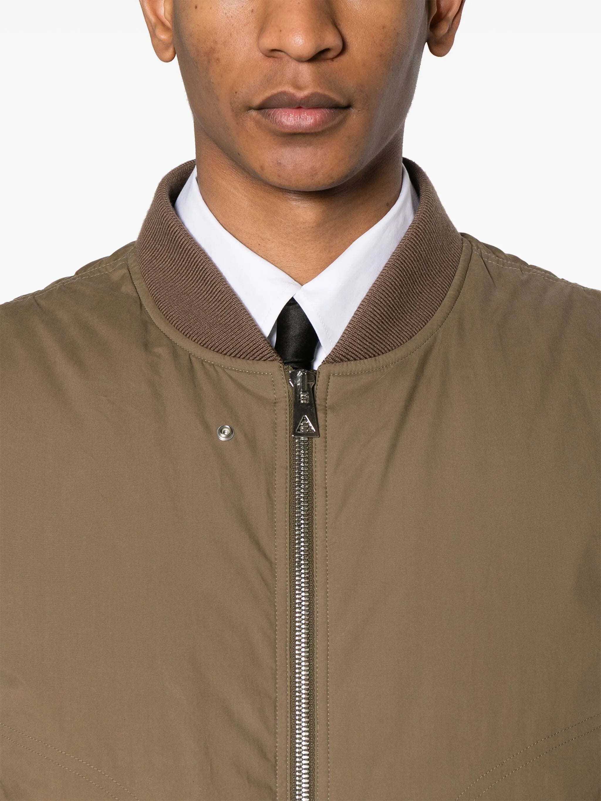 zip-up cotton bomber jacket