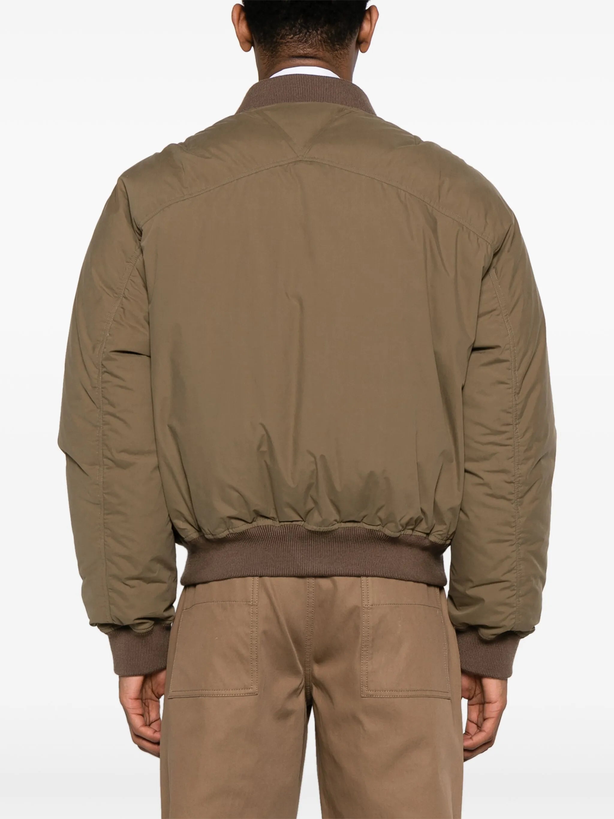 zip-up cotton bomber jacket
