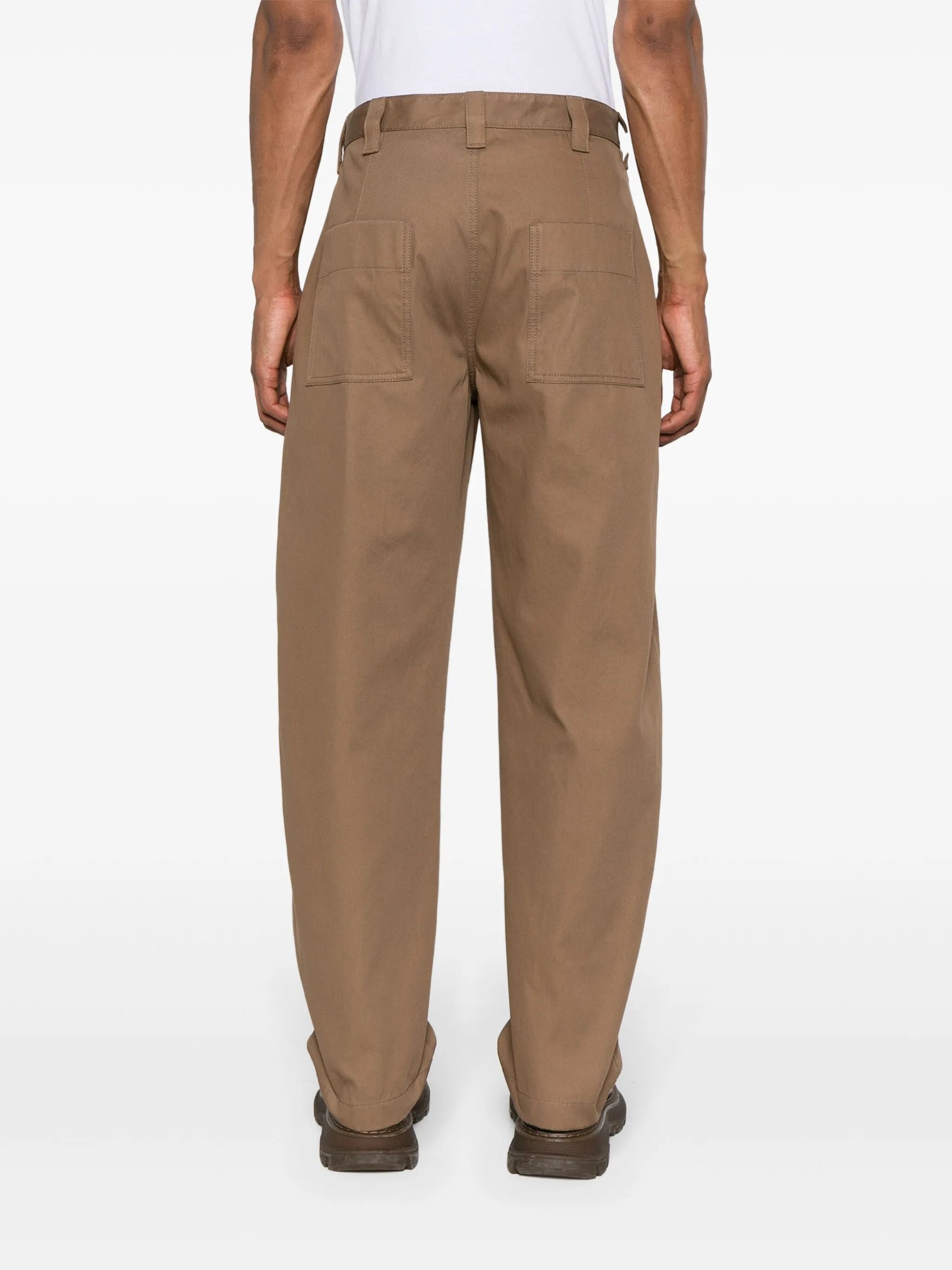 mid-rise tapered-leg trousers
