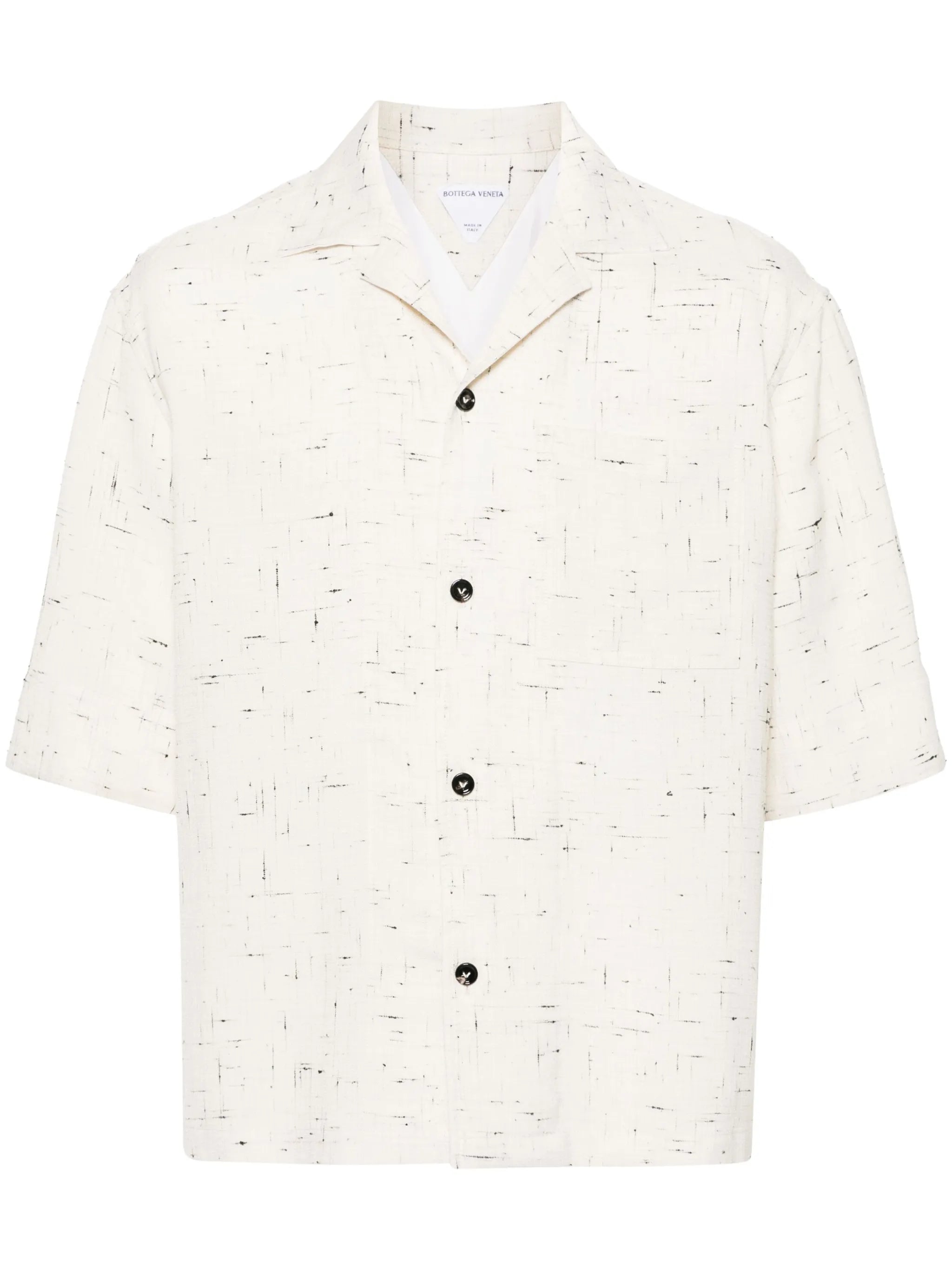 slub-texture camp-collar shirt