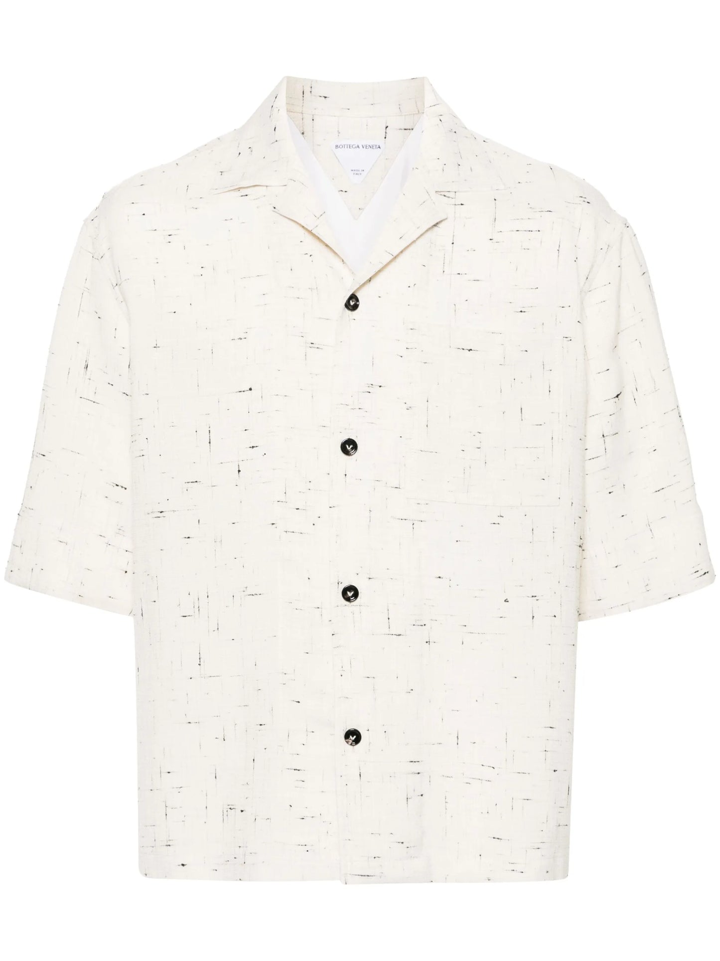 slub-texture camp-collar shirt