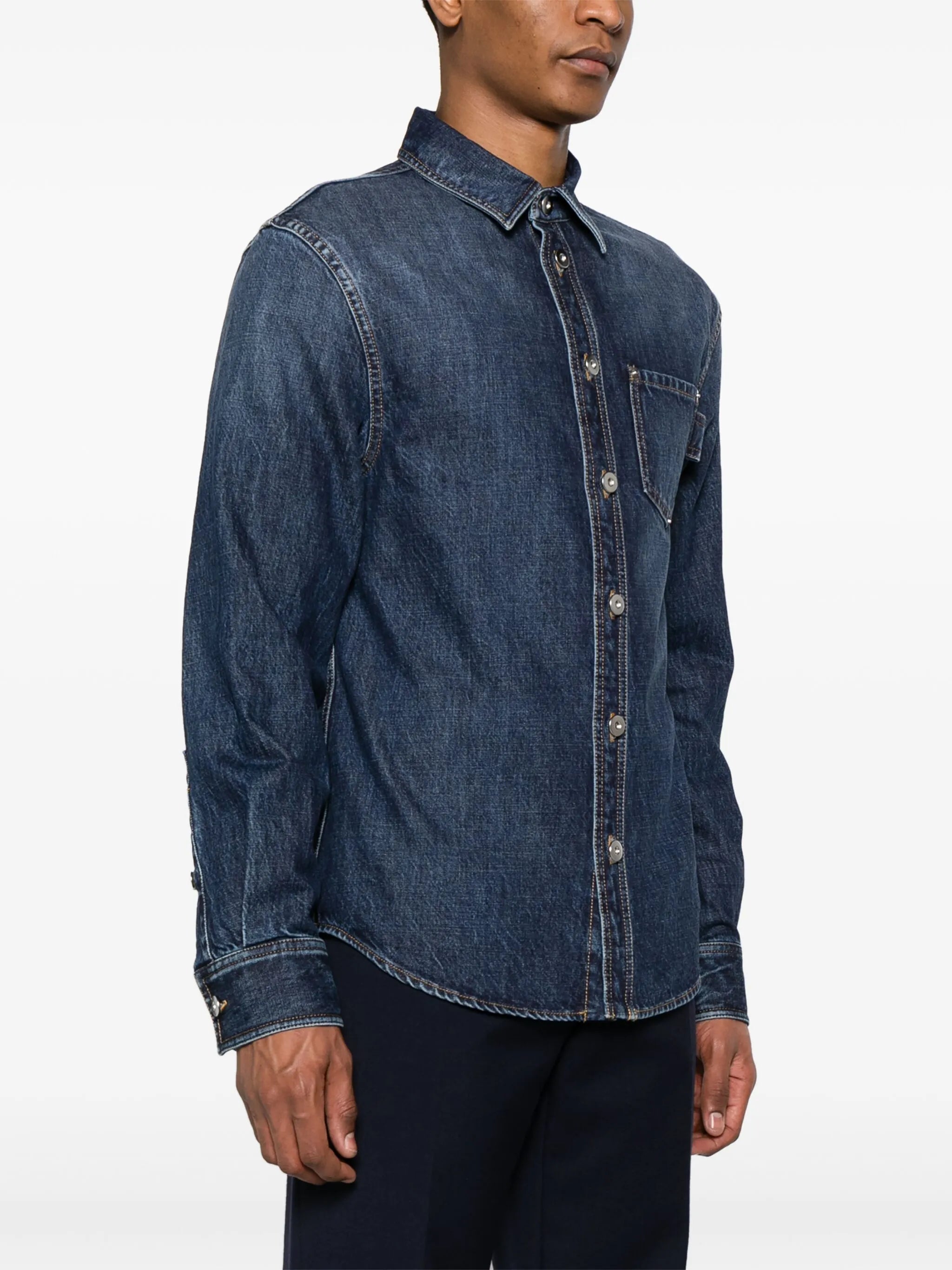 long-sleeve denim shirt