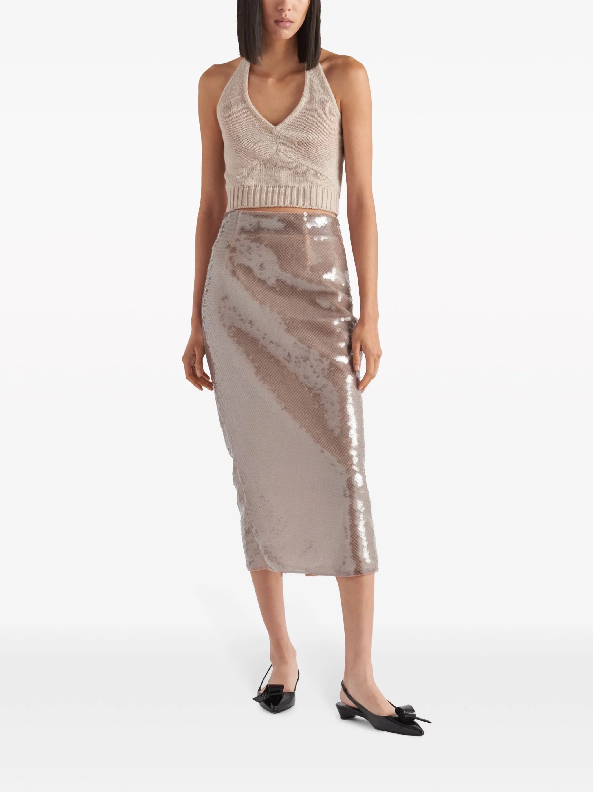 sequinned midi skirt