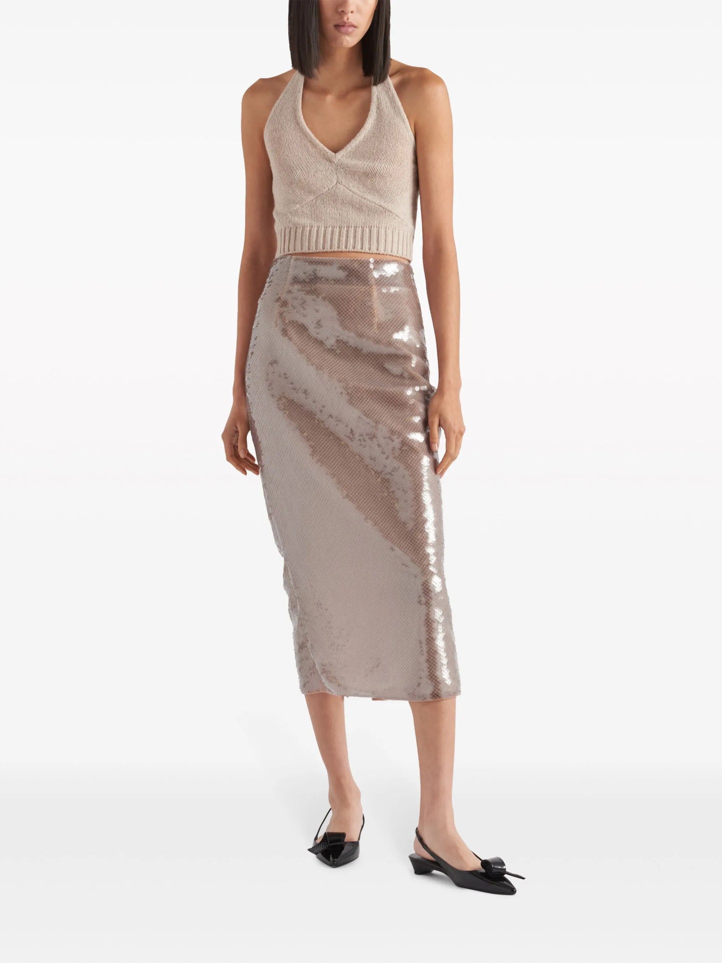 sequinned midi skirt