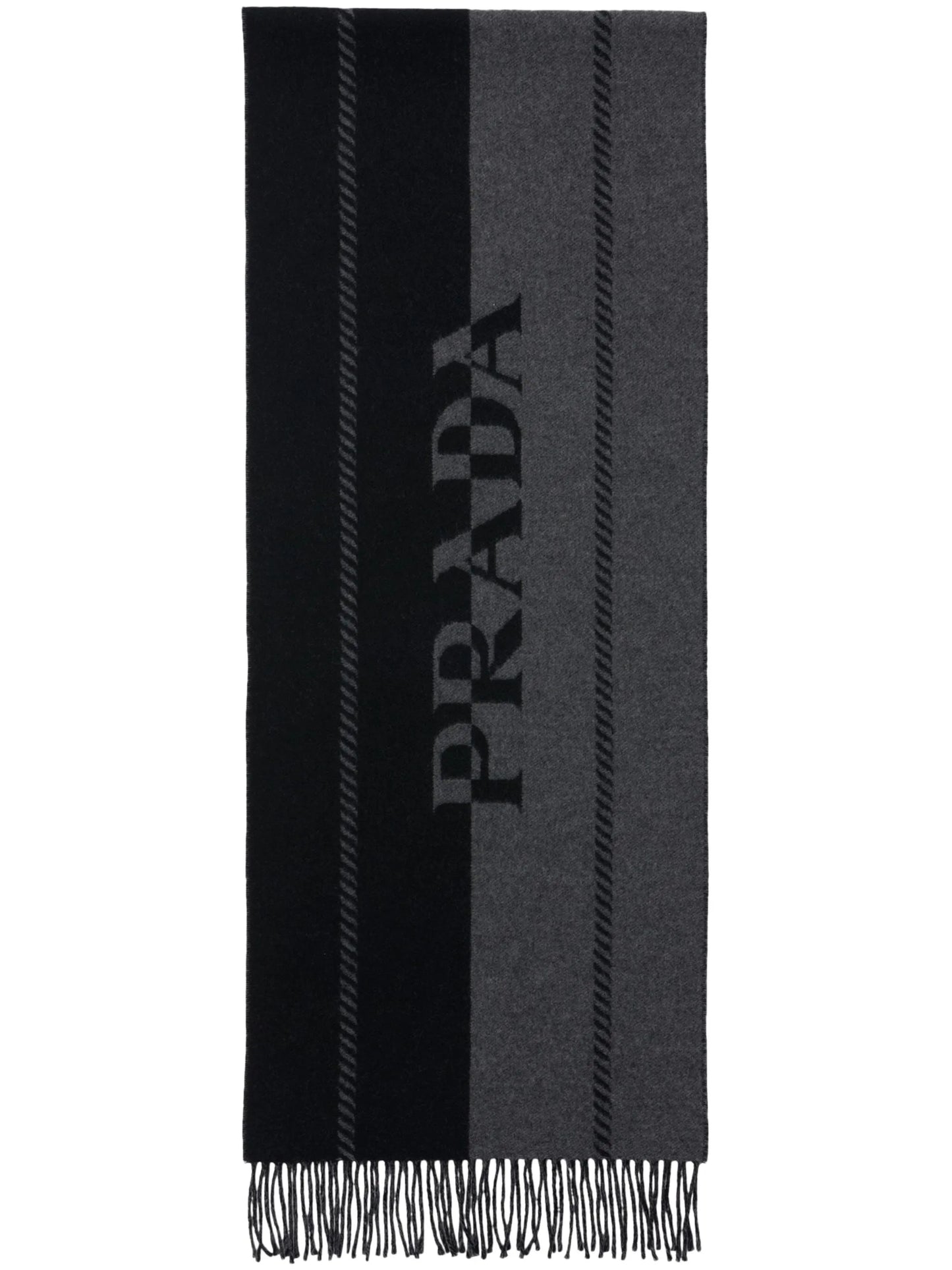 logo-jacquard wool scarf