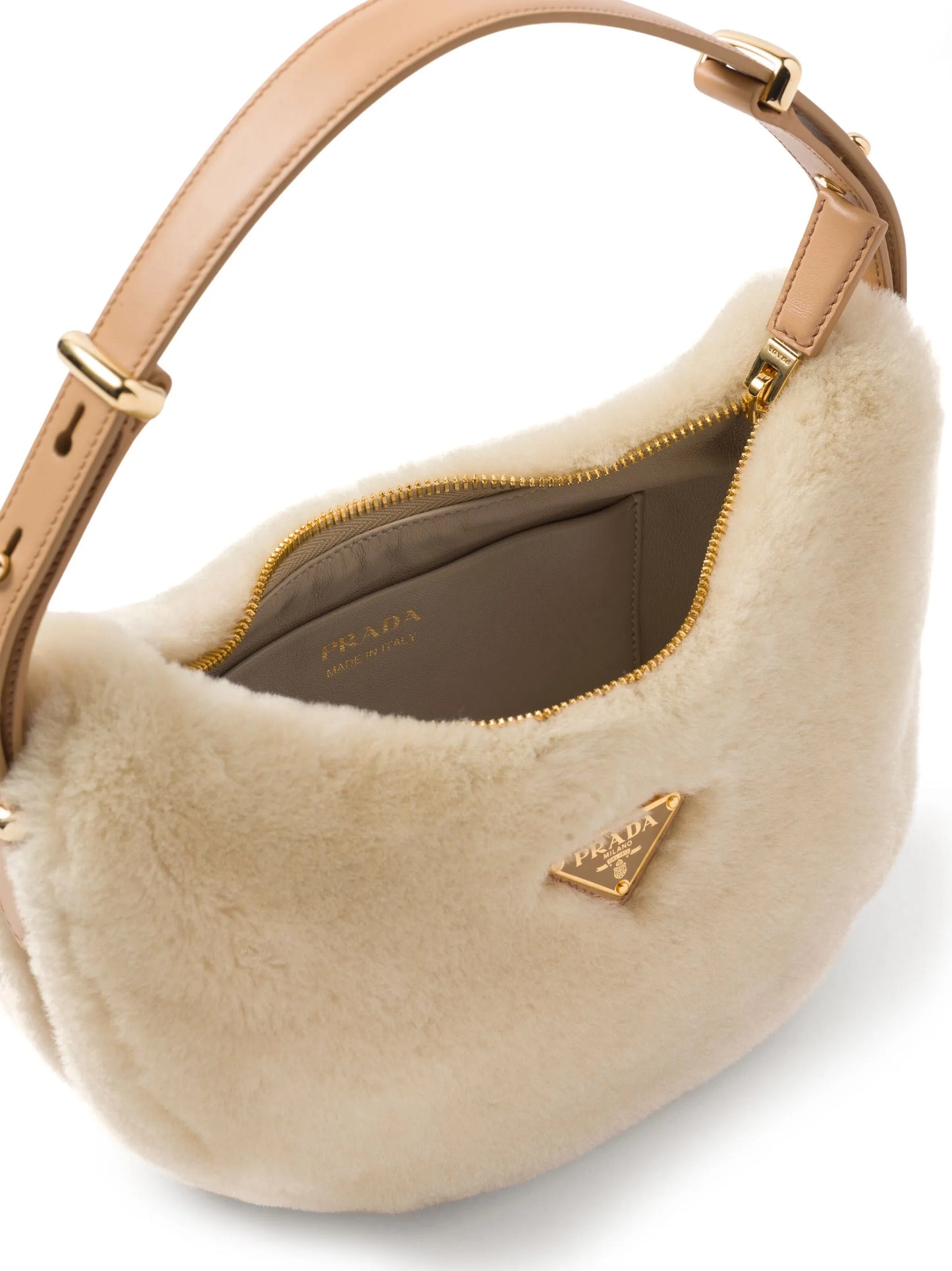 Arqué shearling shoulder bag
