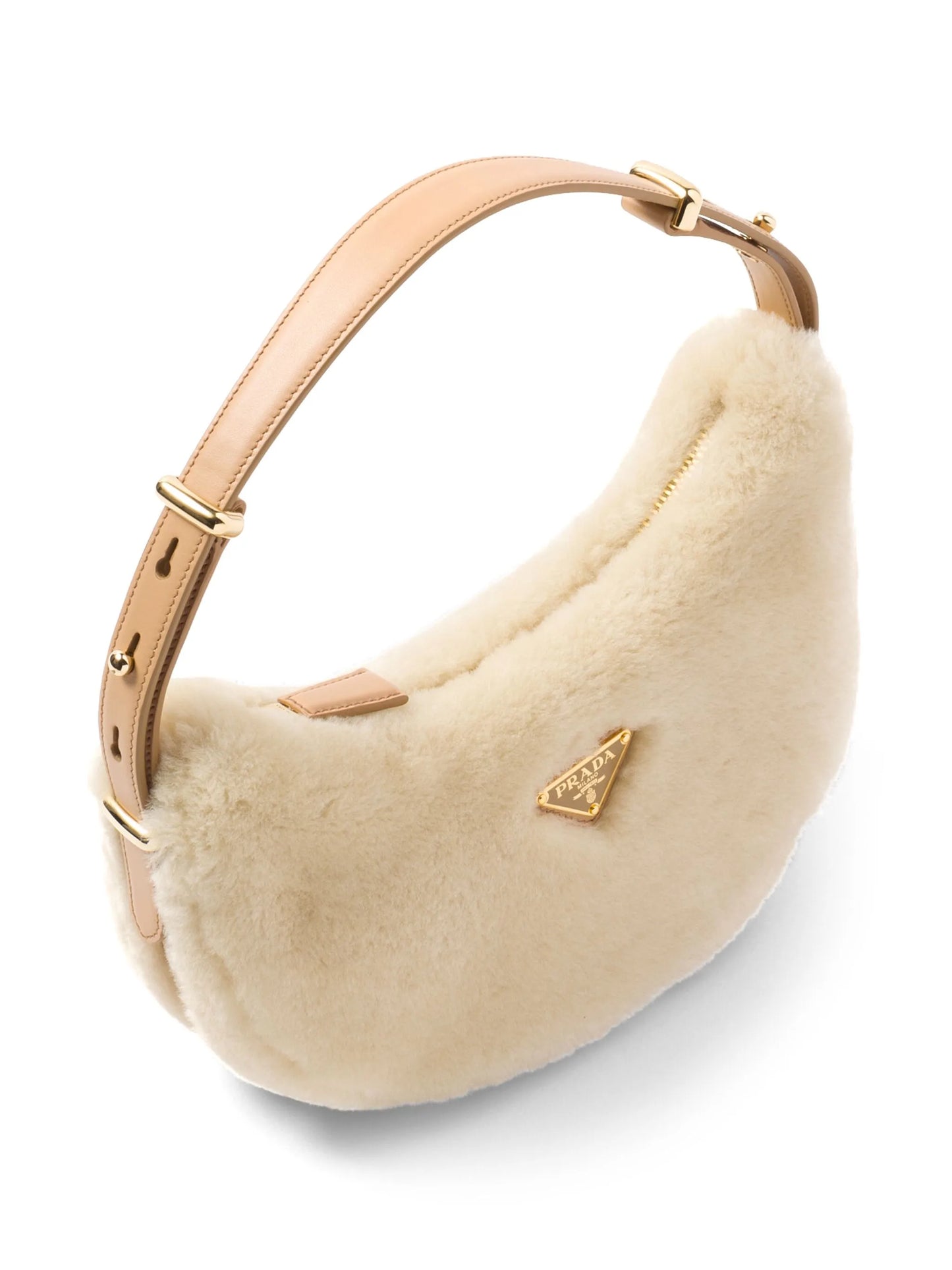 Arqué shearling shoulder bag