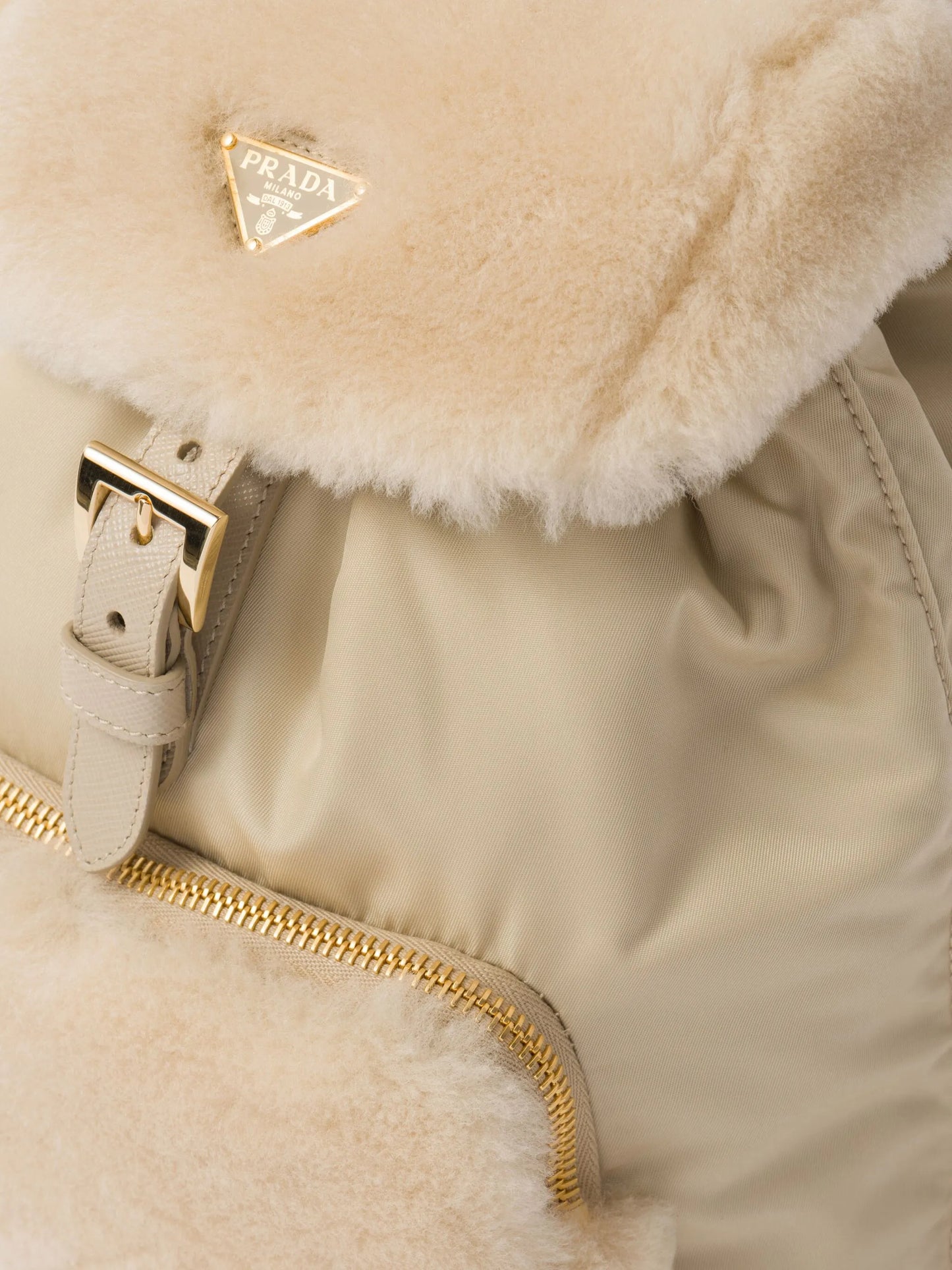 shearling panelled backpack