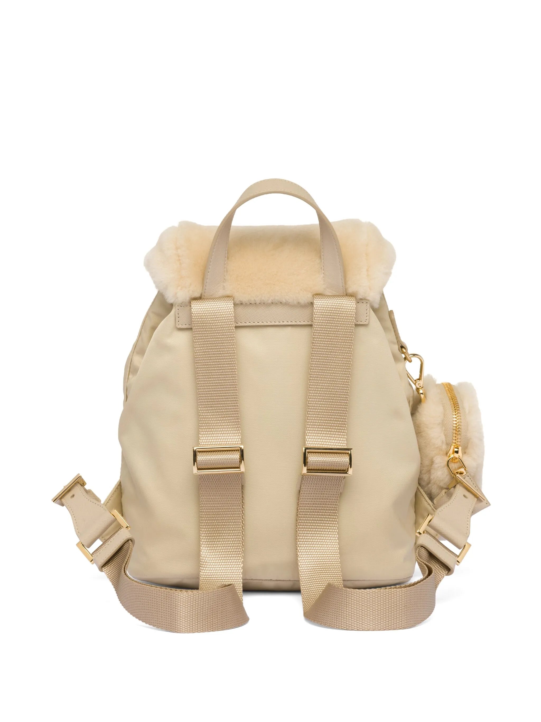 shearling panelled backpack